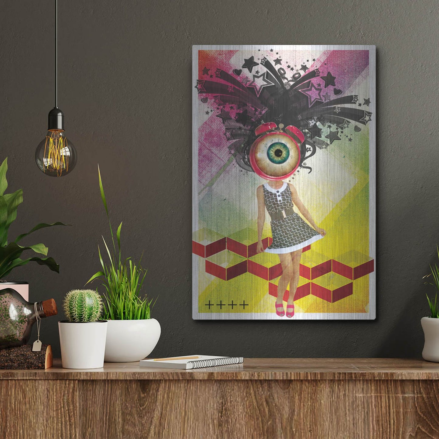 Luxe Metal Art 'Do You Watch Your Time' by Elo Marc, Metal Wall Art,12x16