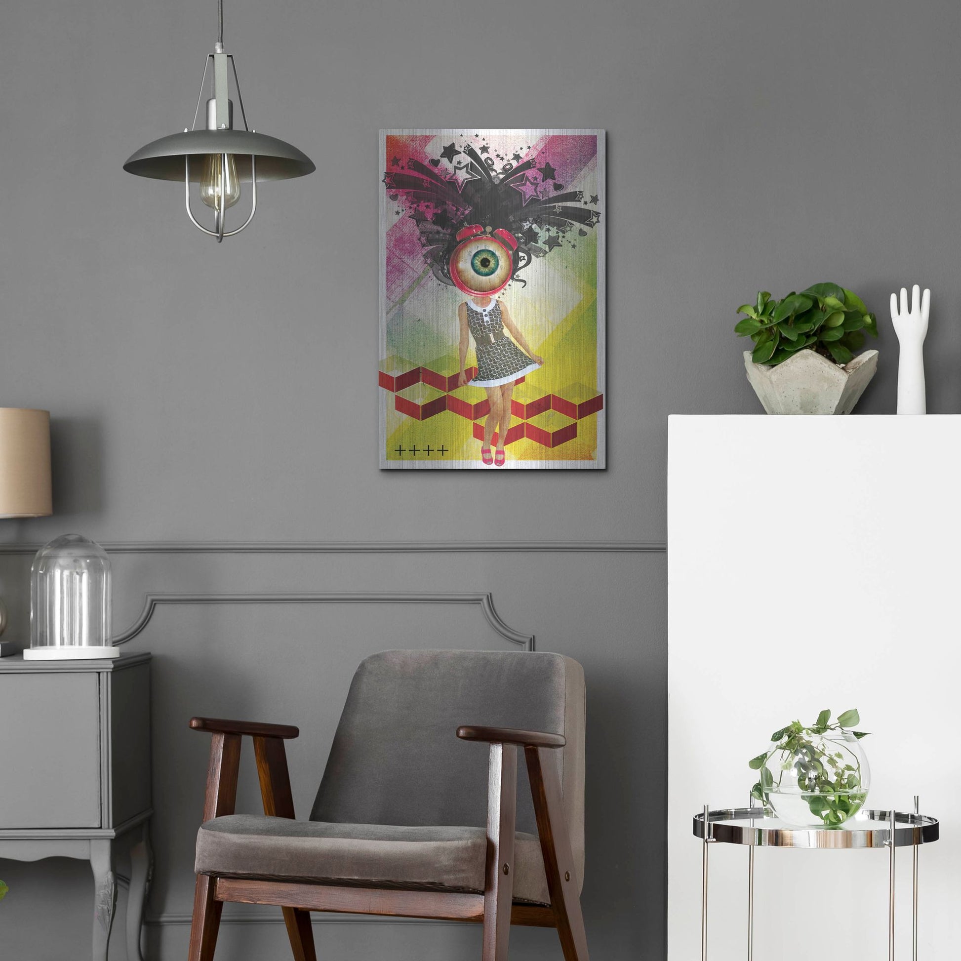 Luxe Metal Art 'Do You Watch Your Time' by Elo Marc, Metal Wall Art,16x24