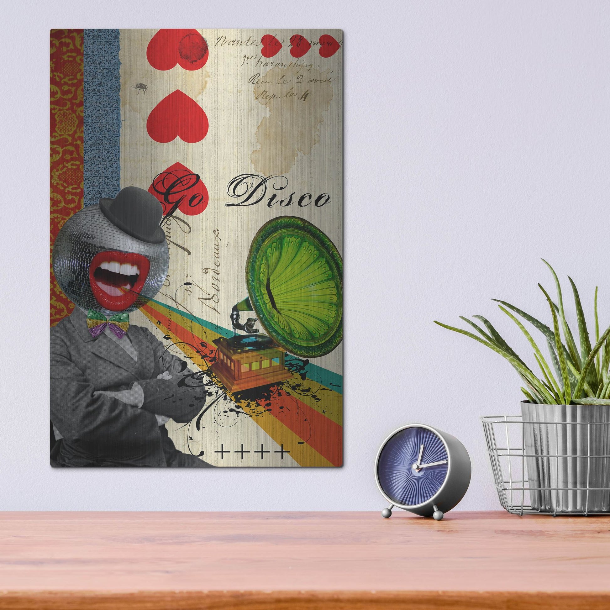 Luxe Metal Art 'Go Disco' by Elo Marc, Metal Wall Art,12x16