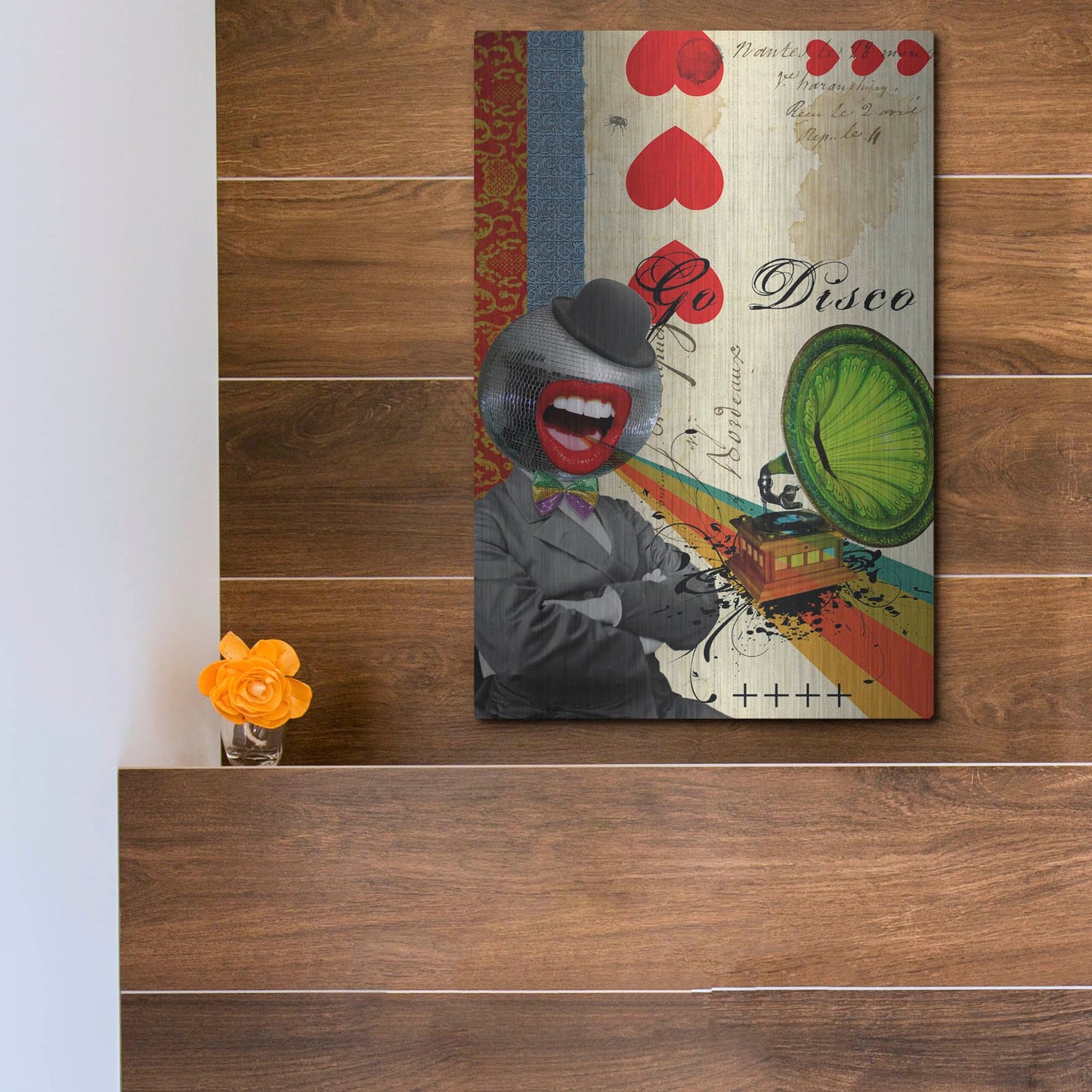 Luxe Metal Art 'Go Disco' by Elo Marc, Metal Wall Art,12x16