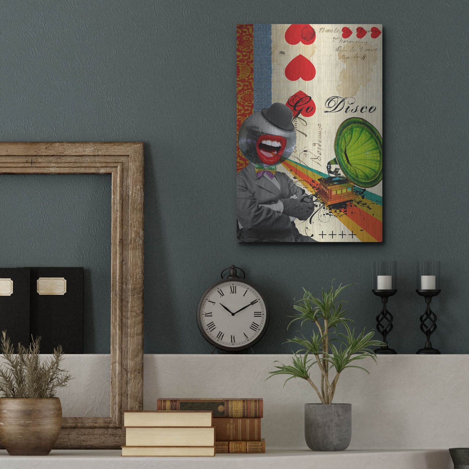 Luxe Metal Art 'Go Disco' by Elo Marc, Metal Wall Art,12x16
