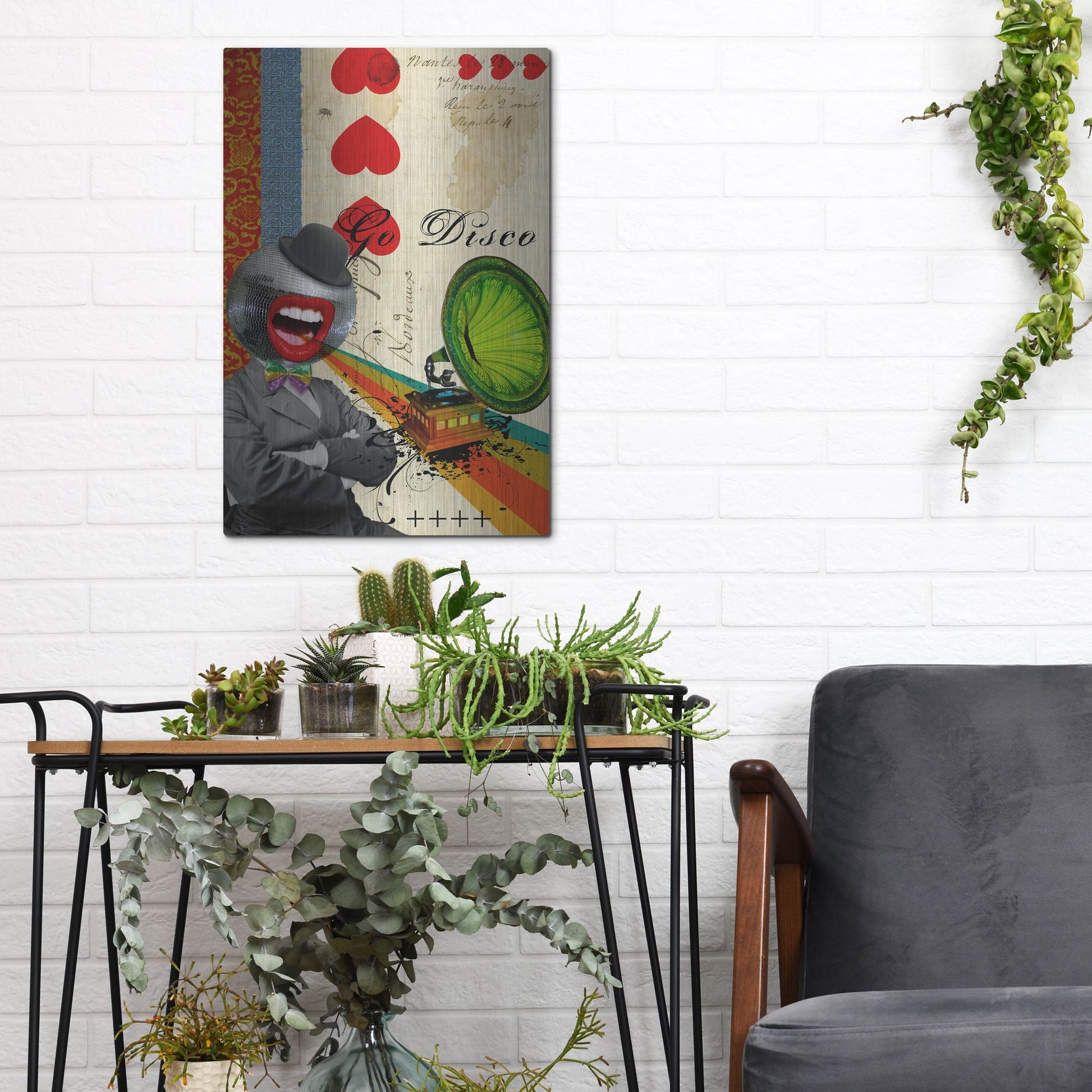 Luxe Metal Art 'Go Disco' by Elo Marc, Metal Wall Art,12x16