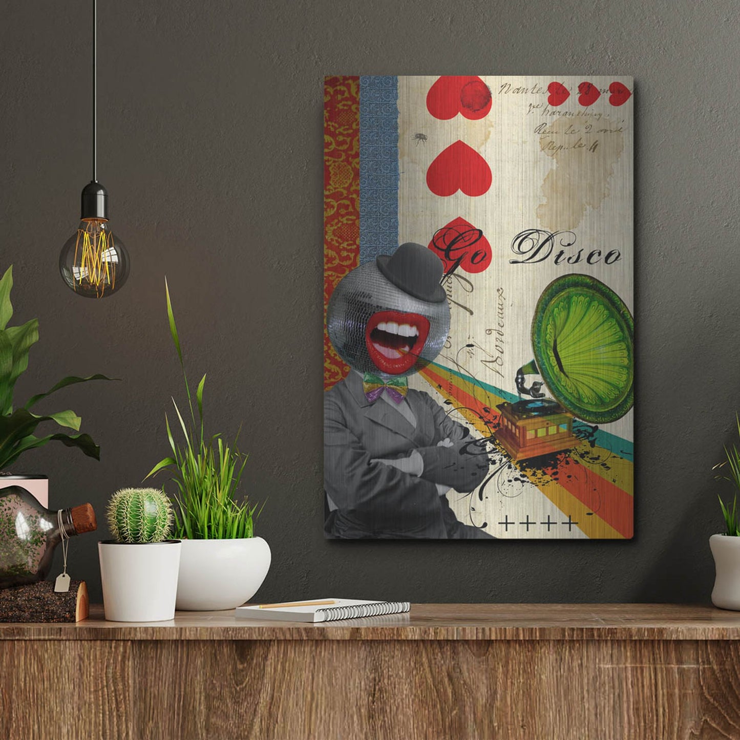 Luxe Metal Art 'Go Disco' by Elo Marc, Metal Wall Art,12x16