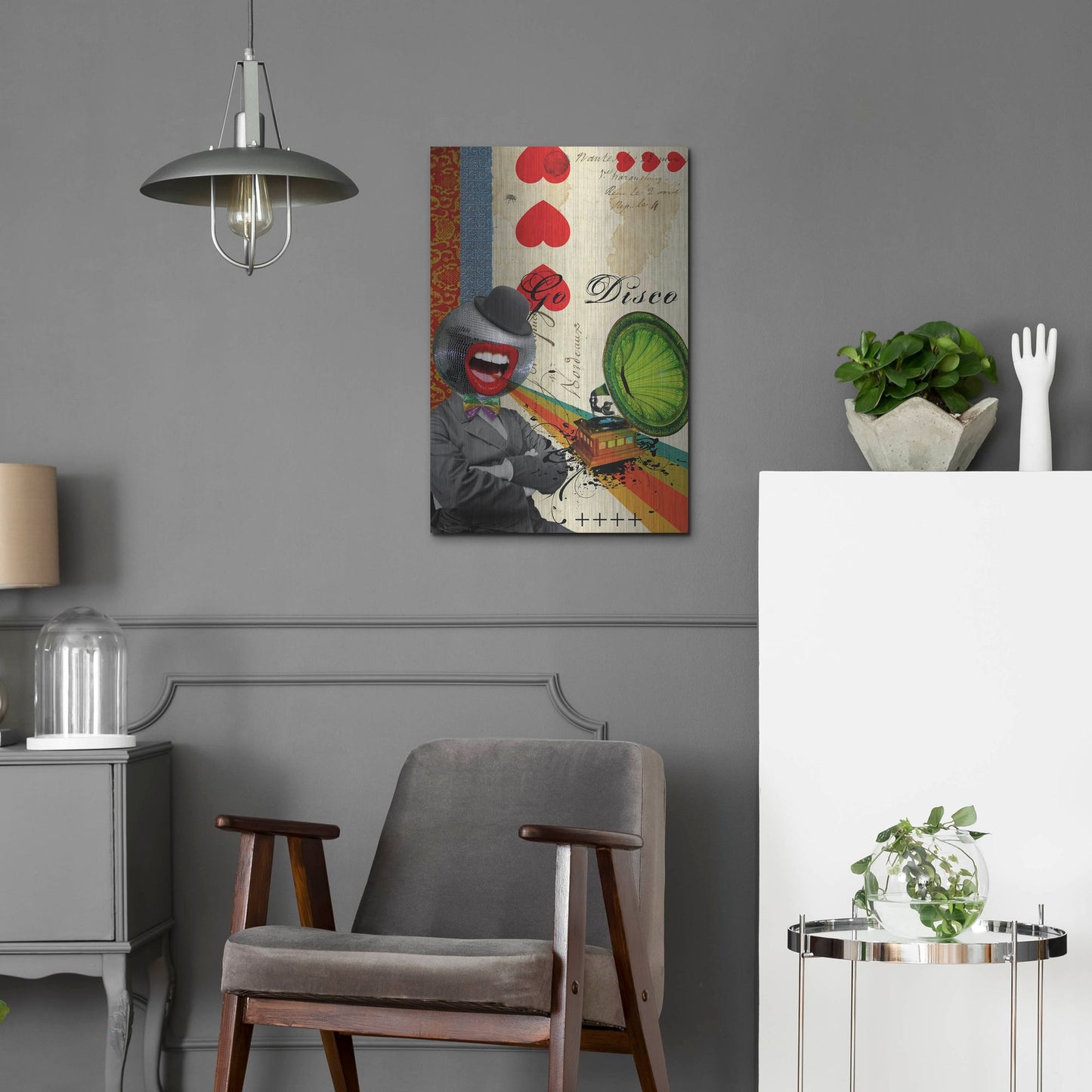 Luxe Metal Art 'Go Disco' by Elo Marc, Metal Wall Art,16x24