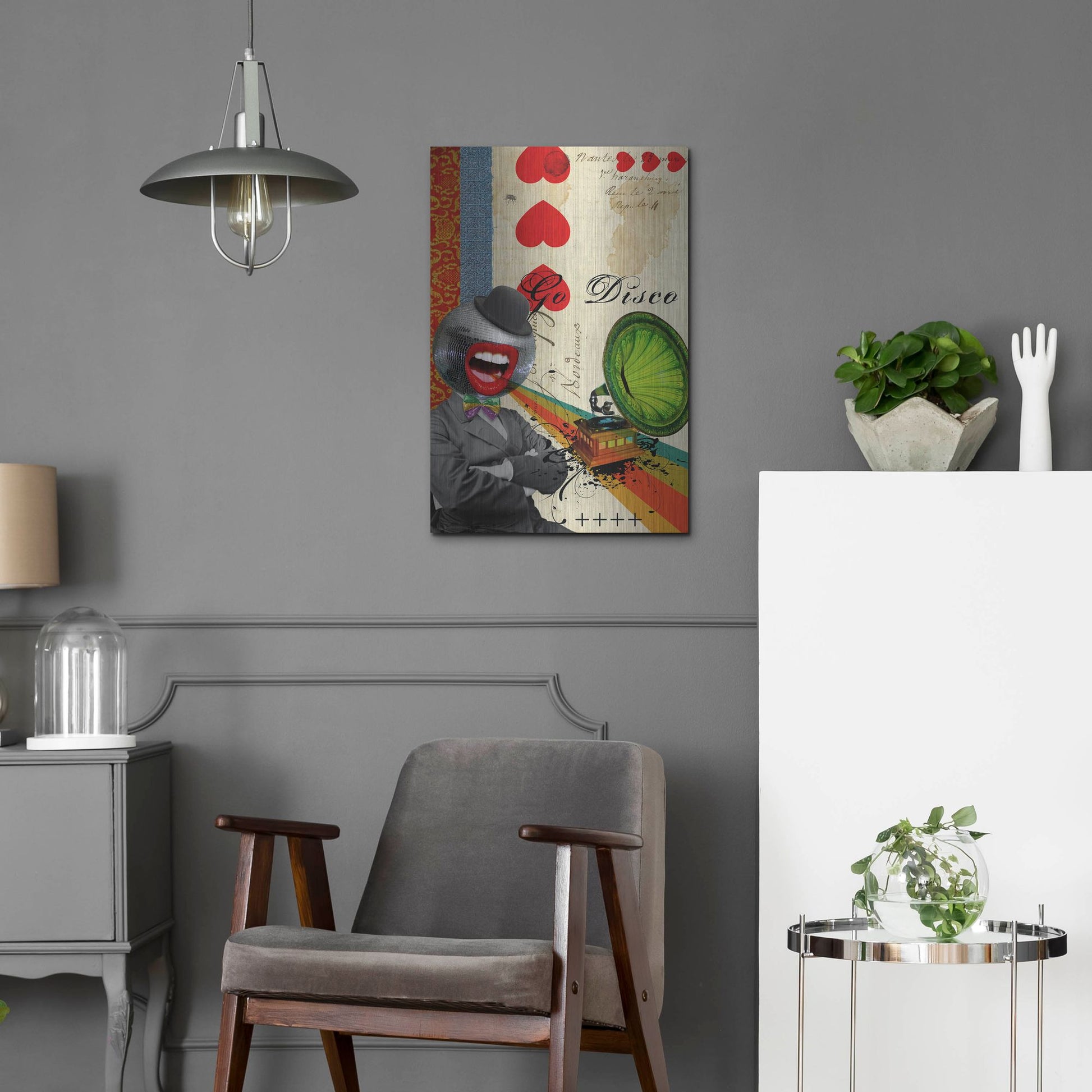 Luxe Metal Art 'Go Disco' by Elo Marc, Metal Wall Art,16x24