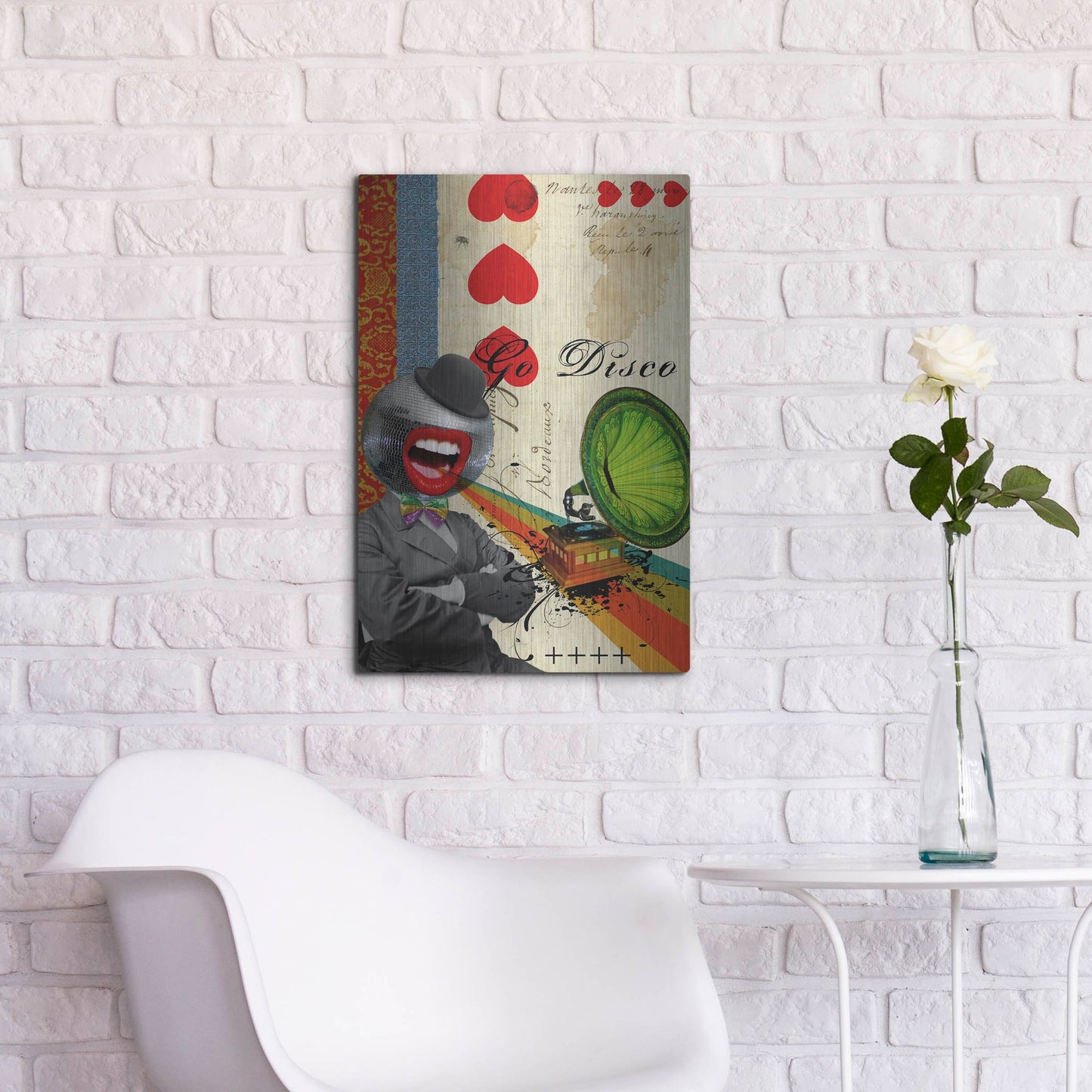 Luxe Metal Art 'Go Disco' by Elo Marc, Metal Wall Art,16x24