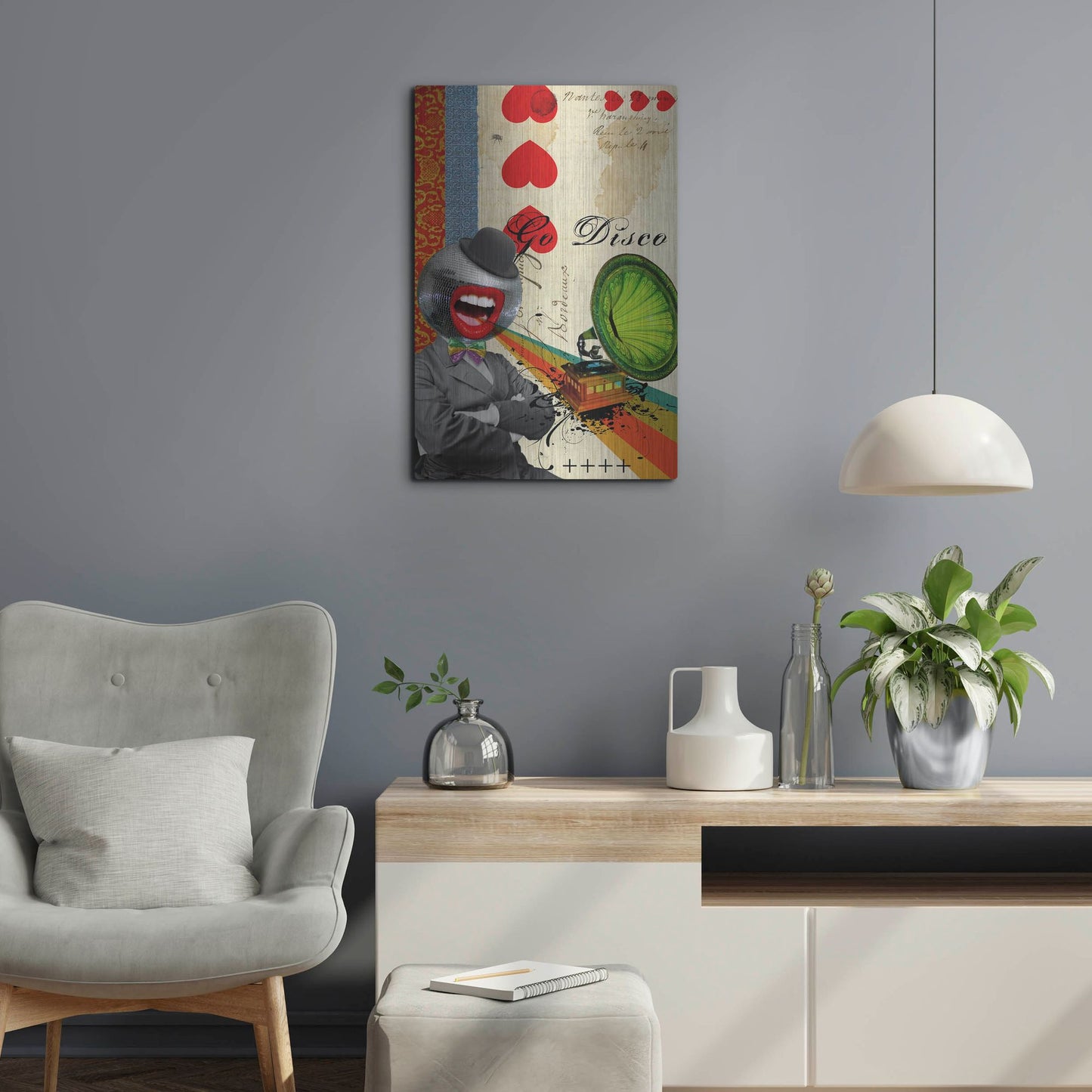 Luxe Metal Art 'Go Disco' by Elo Marc, Metal Wall Art,16x24