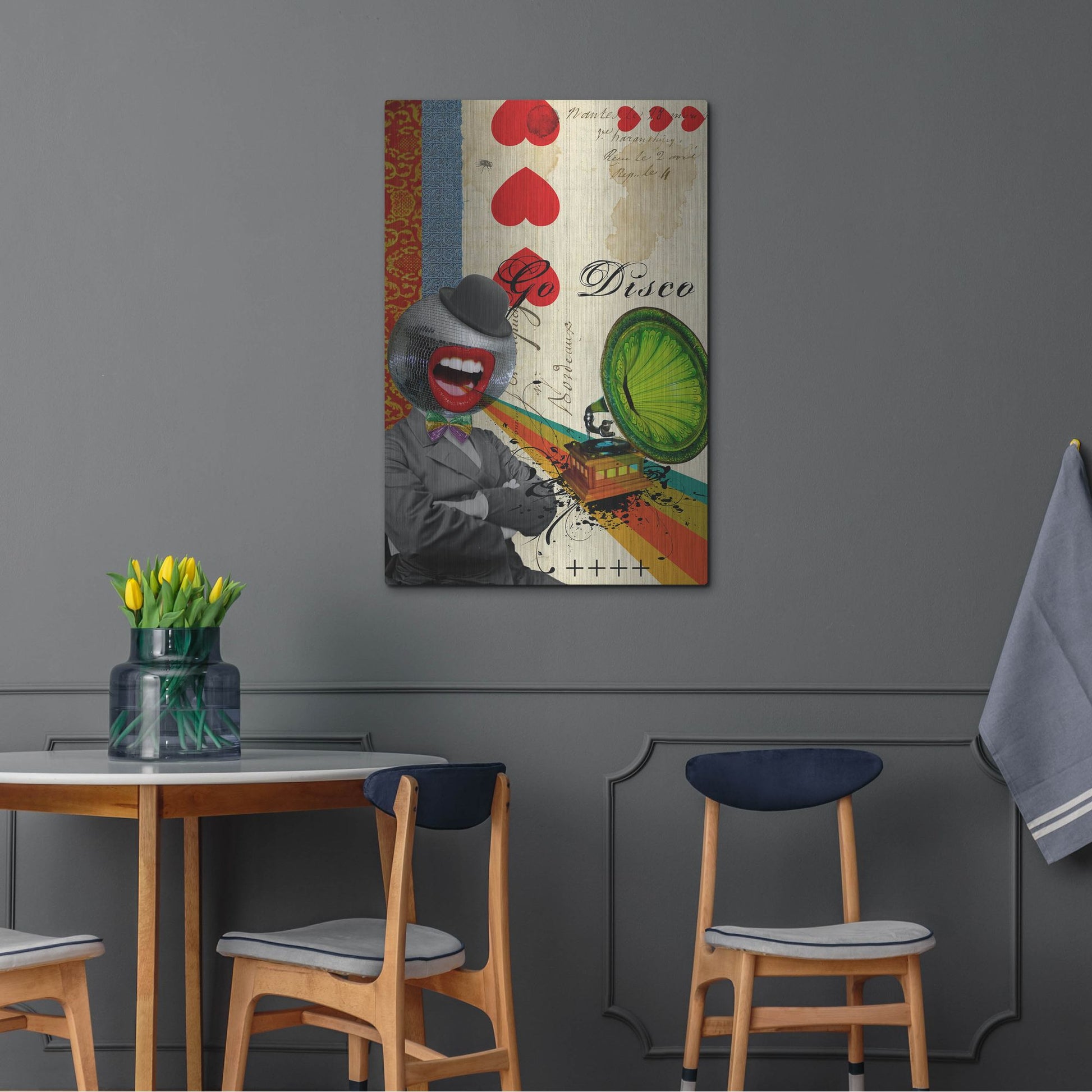 Luxe Metal Art 'Go Disco' by Elo Marc, Metal Wall Art,24x36