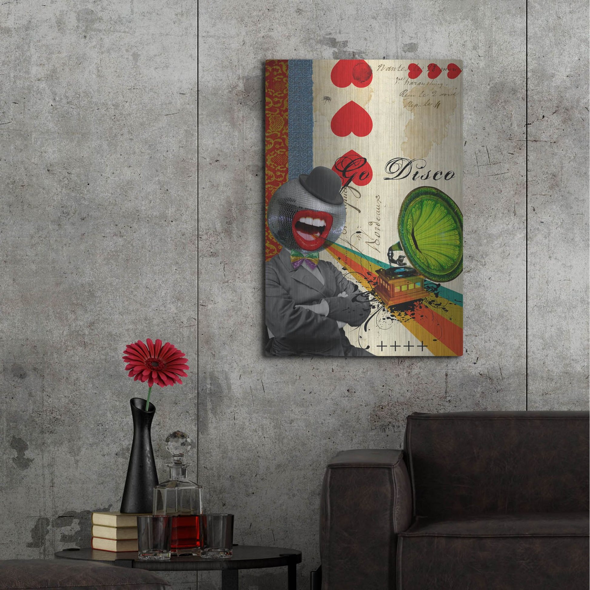 Luxe Metal Art 'Go Disco' by Elo Marc, Metal Wall Art,24x36