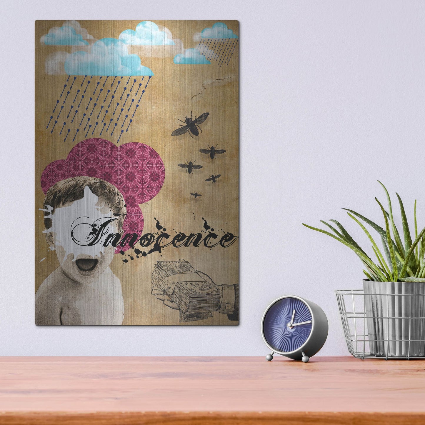 Luxe Metal Art 'Innocence' by Elo Marc, Metal Wall Art,12x16