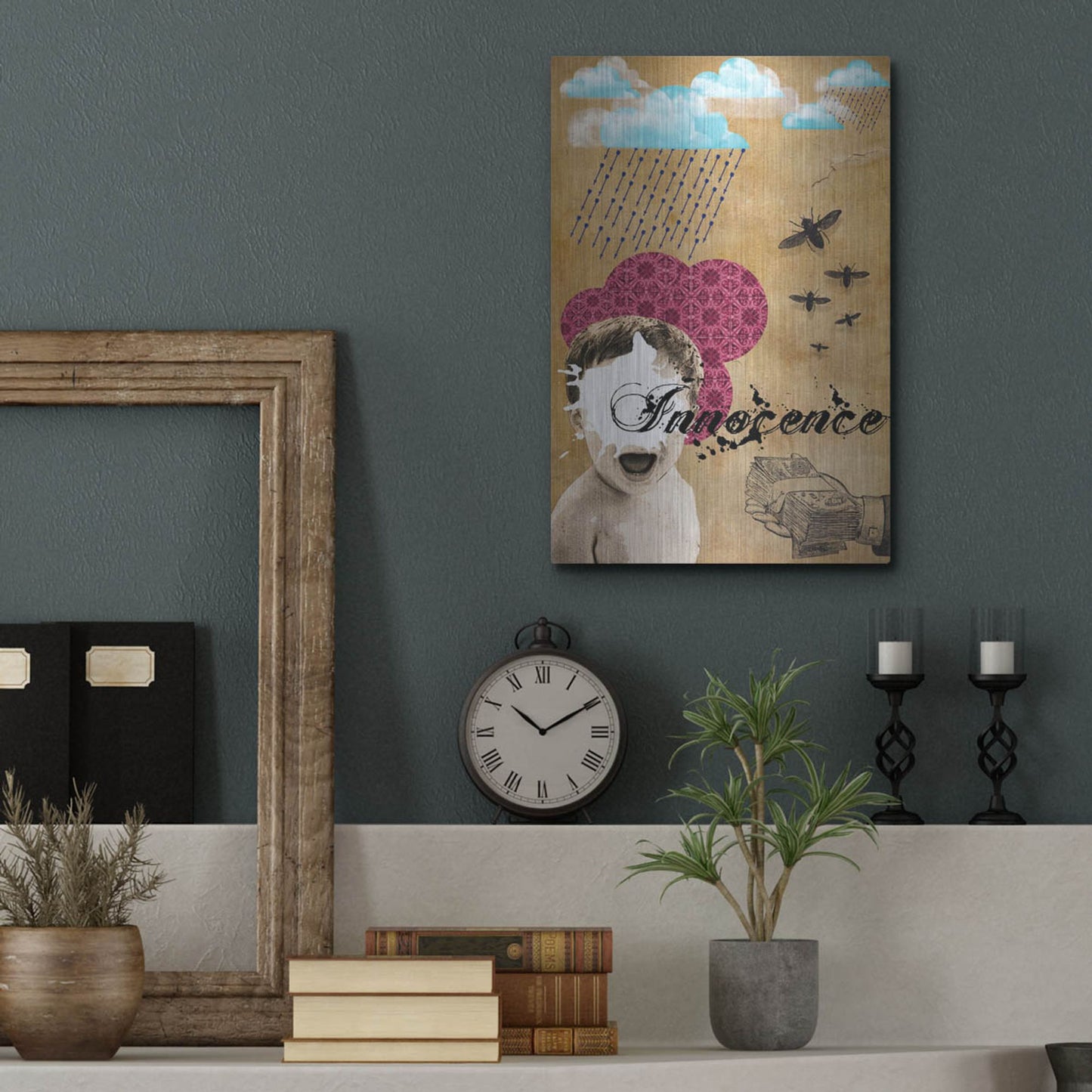 Luxe Metal Art 'Innocence' by Elo Marc, Metal Wall Art,12x16