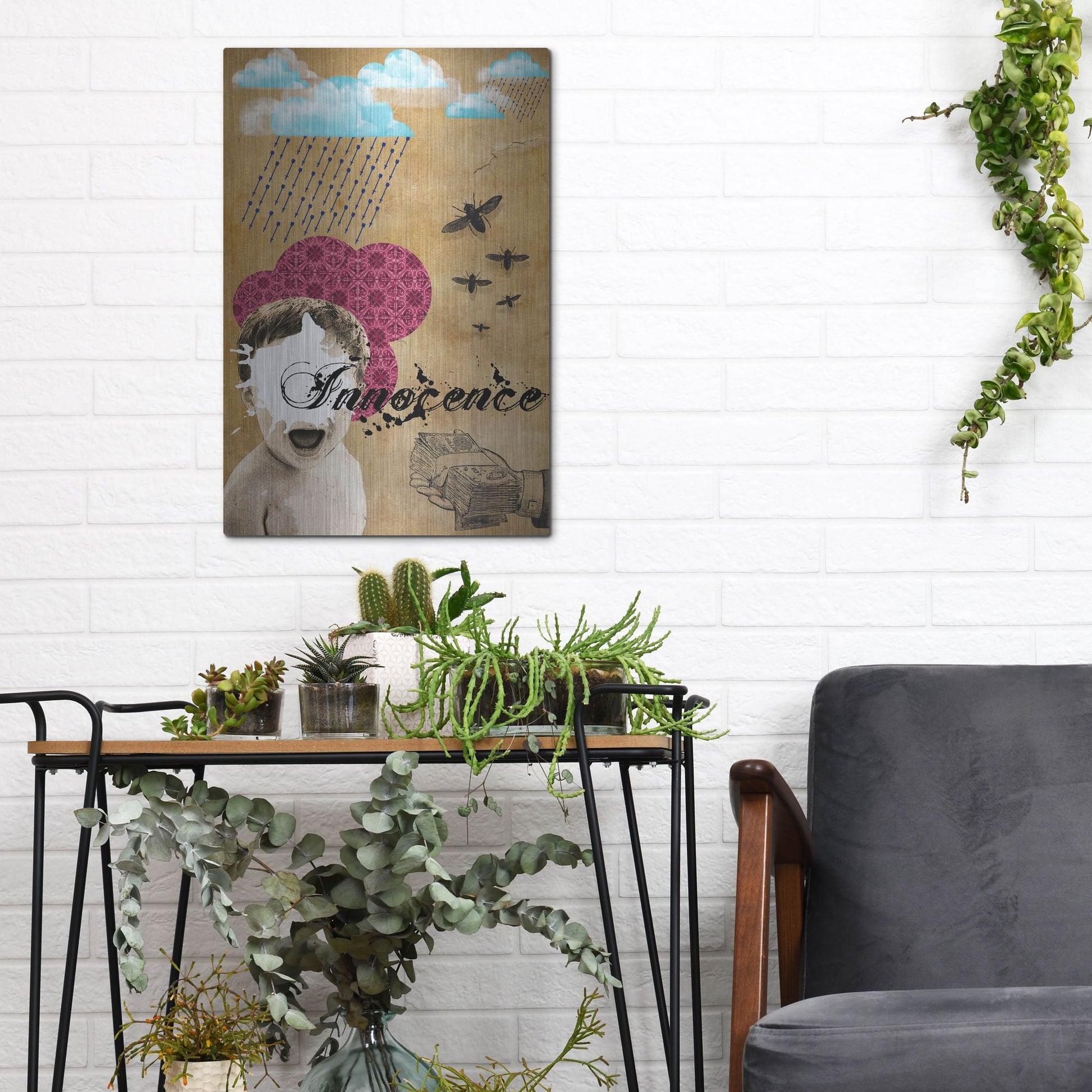 Luxe Metal Art 'Innocence' by Elo Marc, Metal Wall Art,12x16
