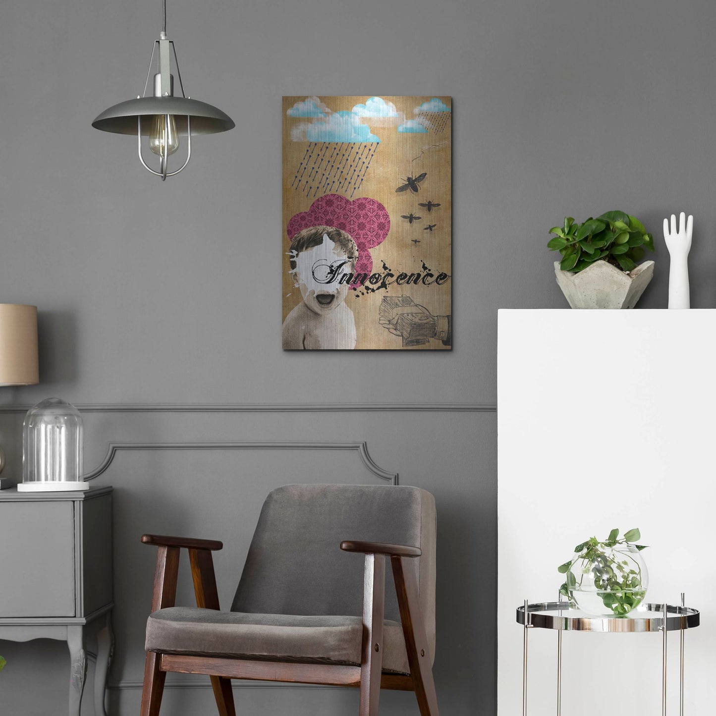 Luxe Metal Art 'Innocence' by Elo Marc, Metal Wall Art,16x24