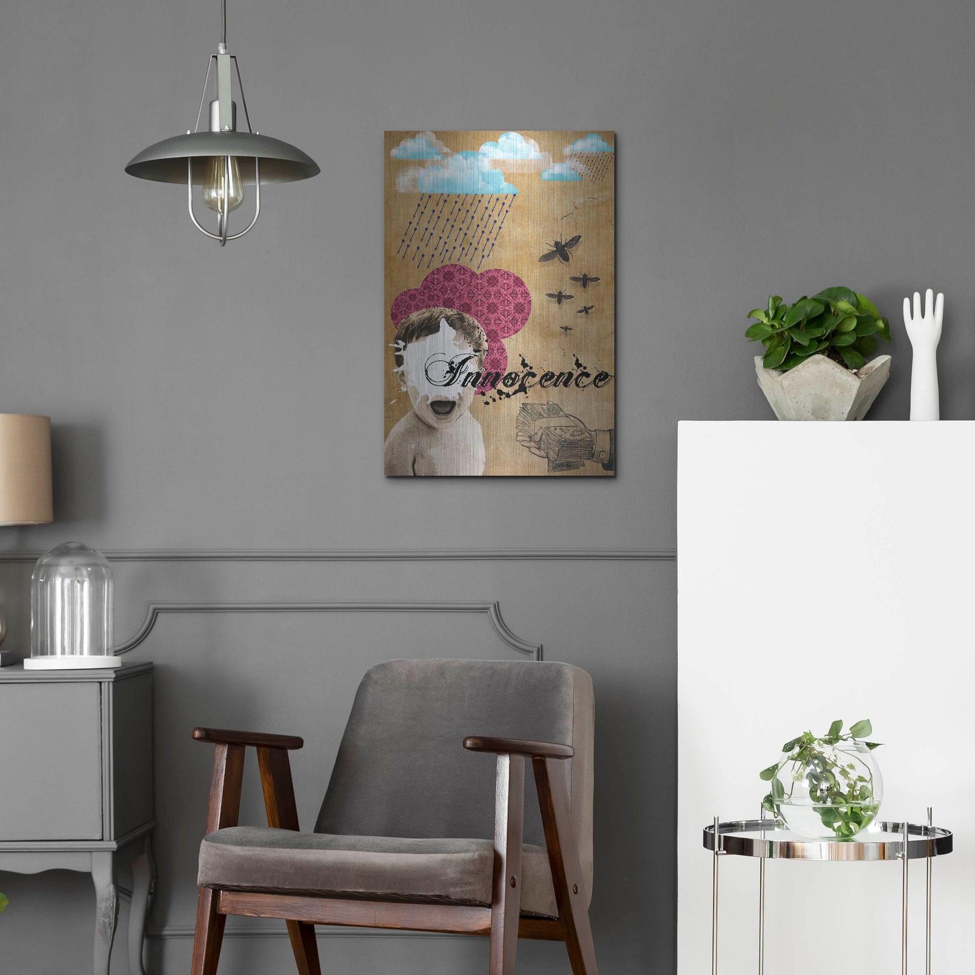 Luxe Metal Art 'Innocence' by Elo Marc, Metal Wall Art,16x24