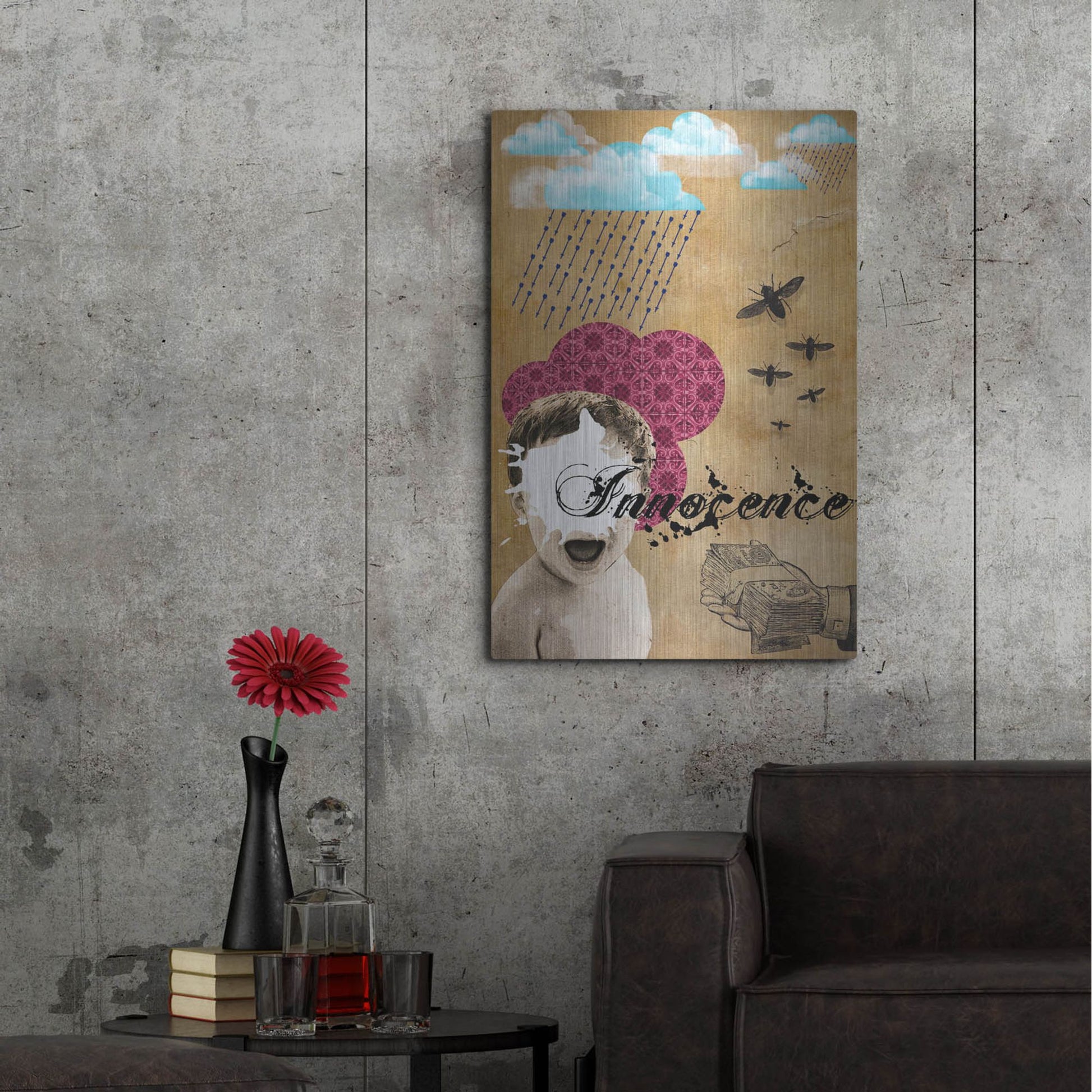 Luxe Metal Art 'Innocence' by Elo Marc, Metal Wall Art,24x36