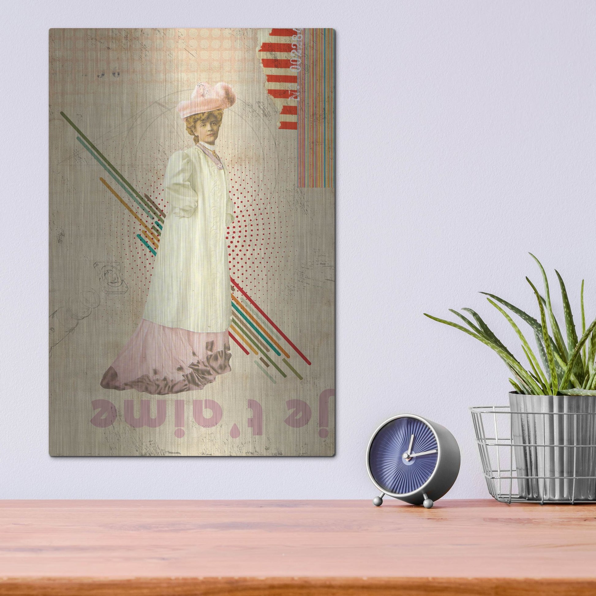 Luxe Metal Art 'Je T'aime' by Elo Marc, Metal Wall Art,12x16