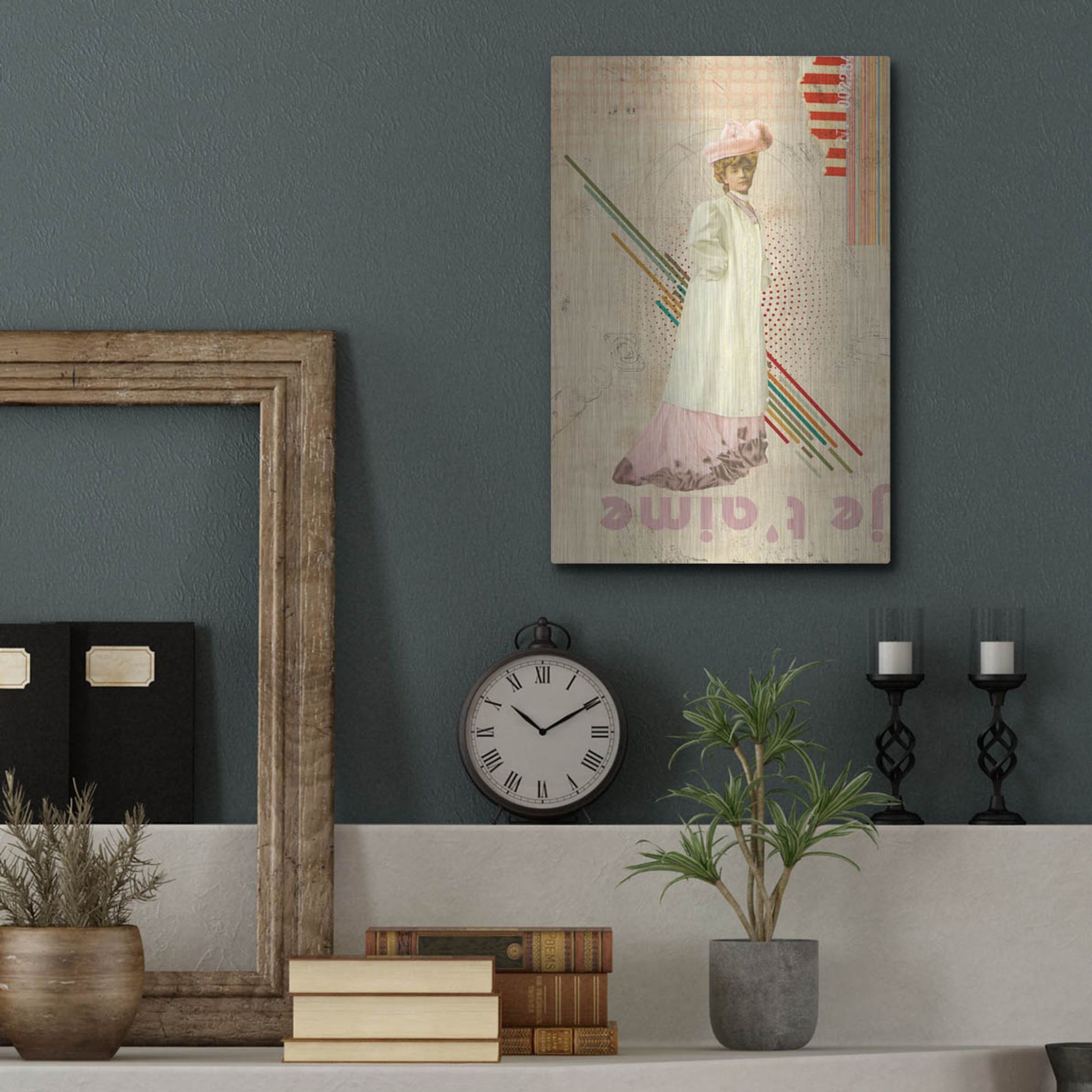 Luxe Metal Art 'Je T'aime' by Elo Marc, Metal Wall Art,12x16