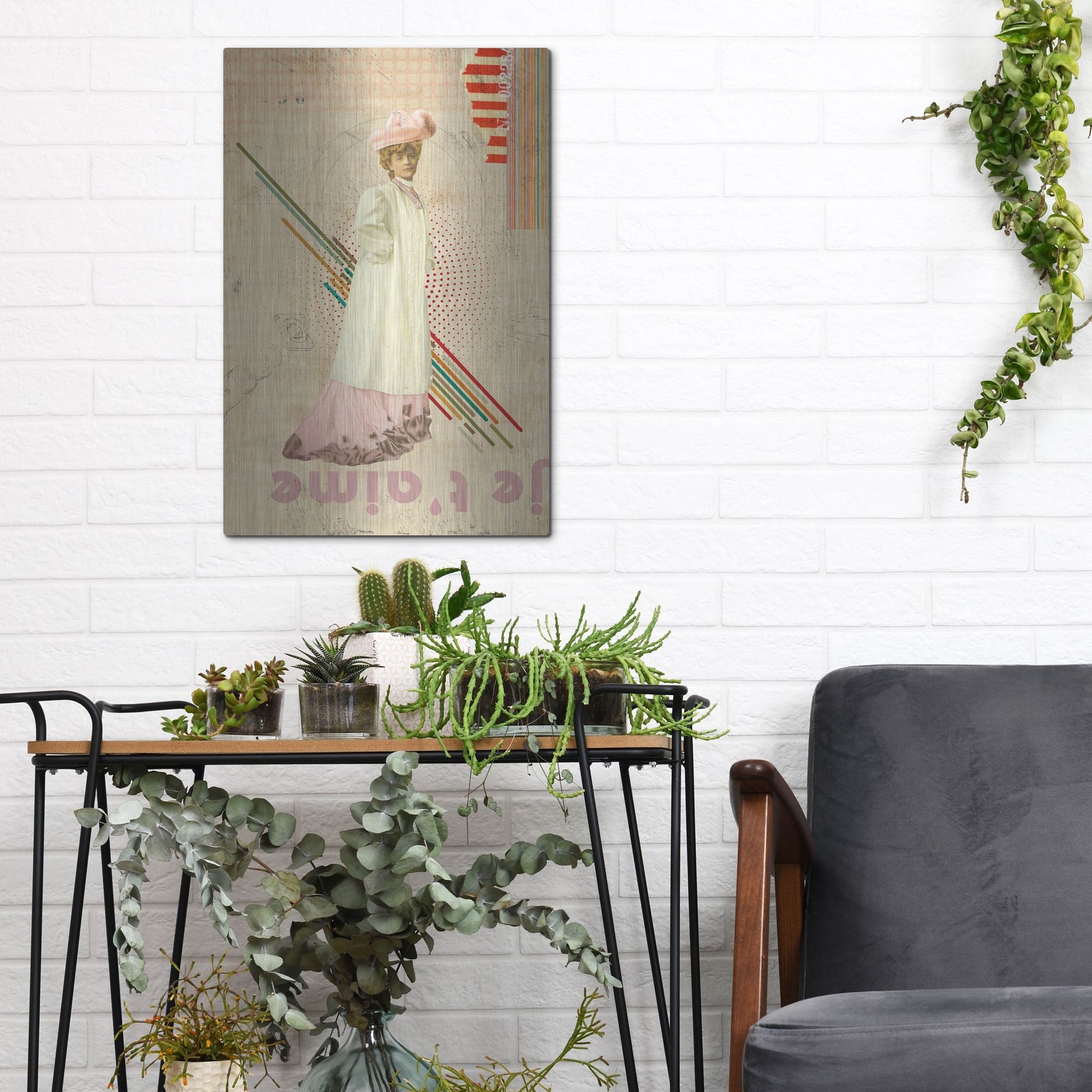 Luxe Metal Art 'Je T'aime' by Elo Marc, Metal Wall Art,12x16