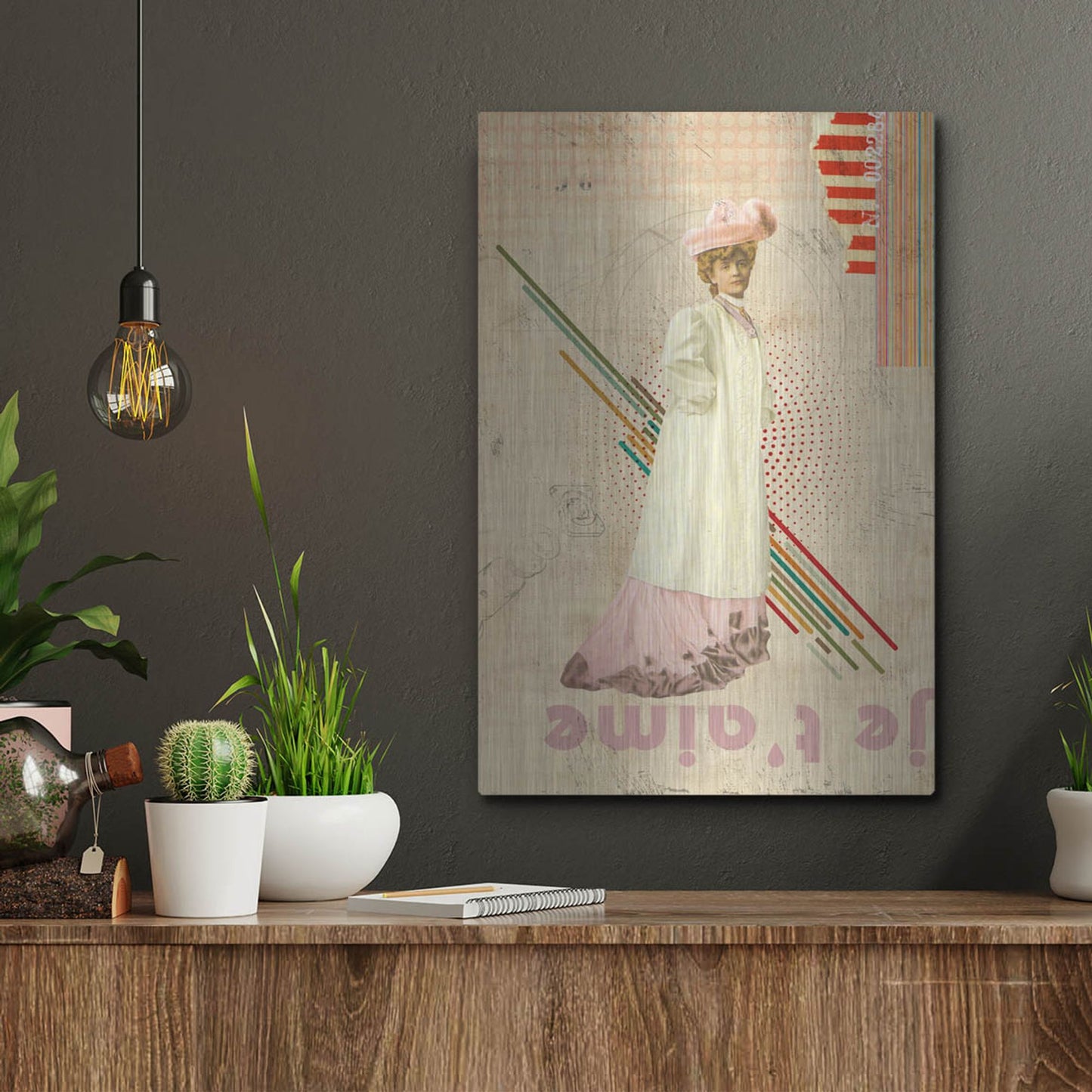 Luxe Metal Art 'Je T'aime' by Elo Marc, Metal Wall Art,12x16
