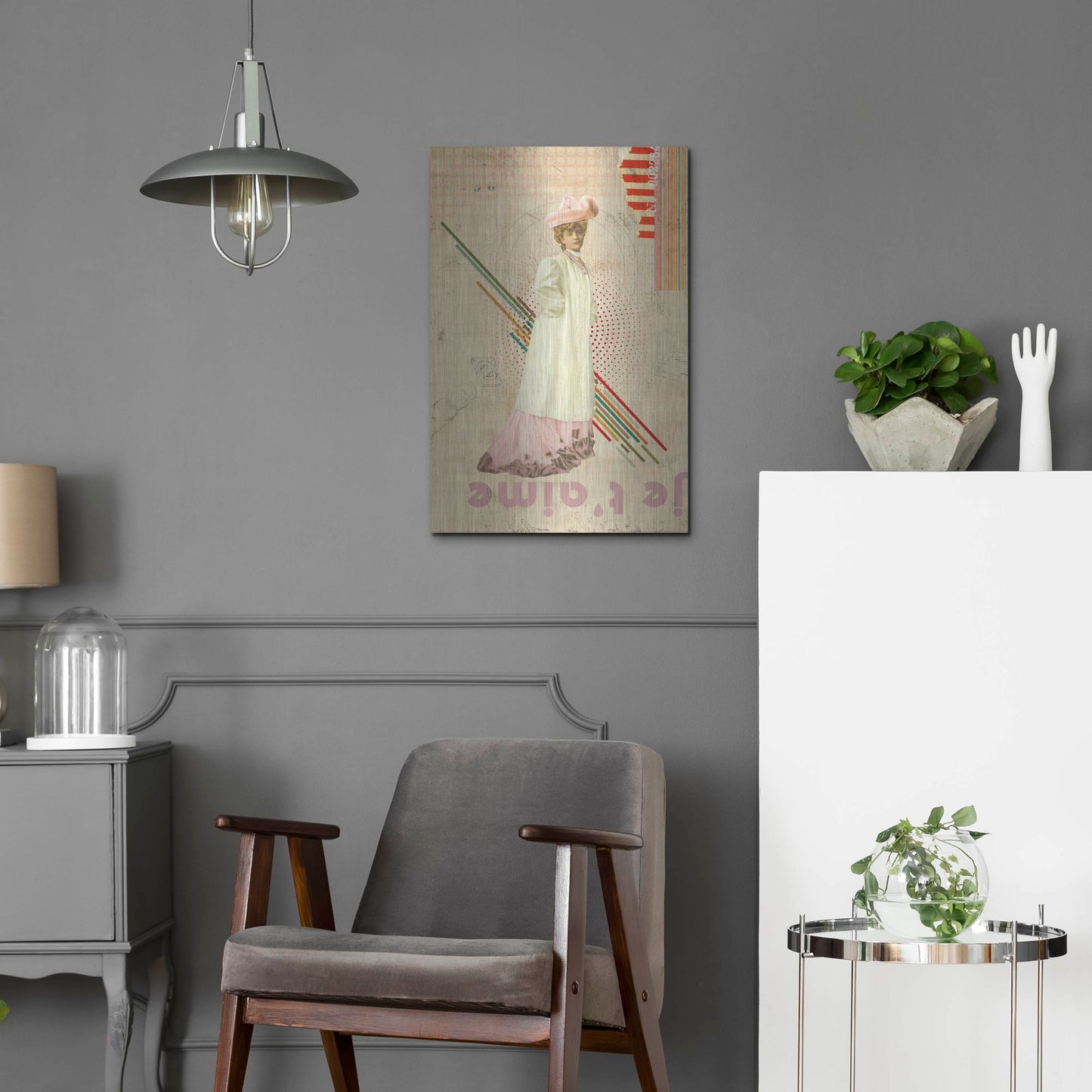 Luxe Metal Art 'Je T'aime' by Elo Marc, Metal Wall Art,16x24
