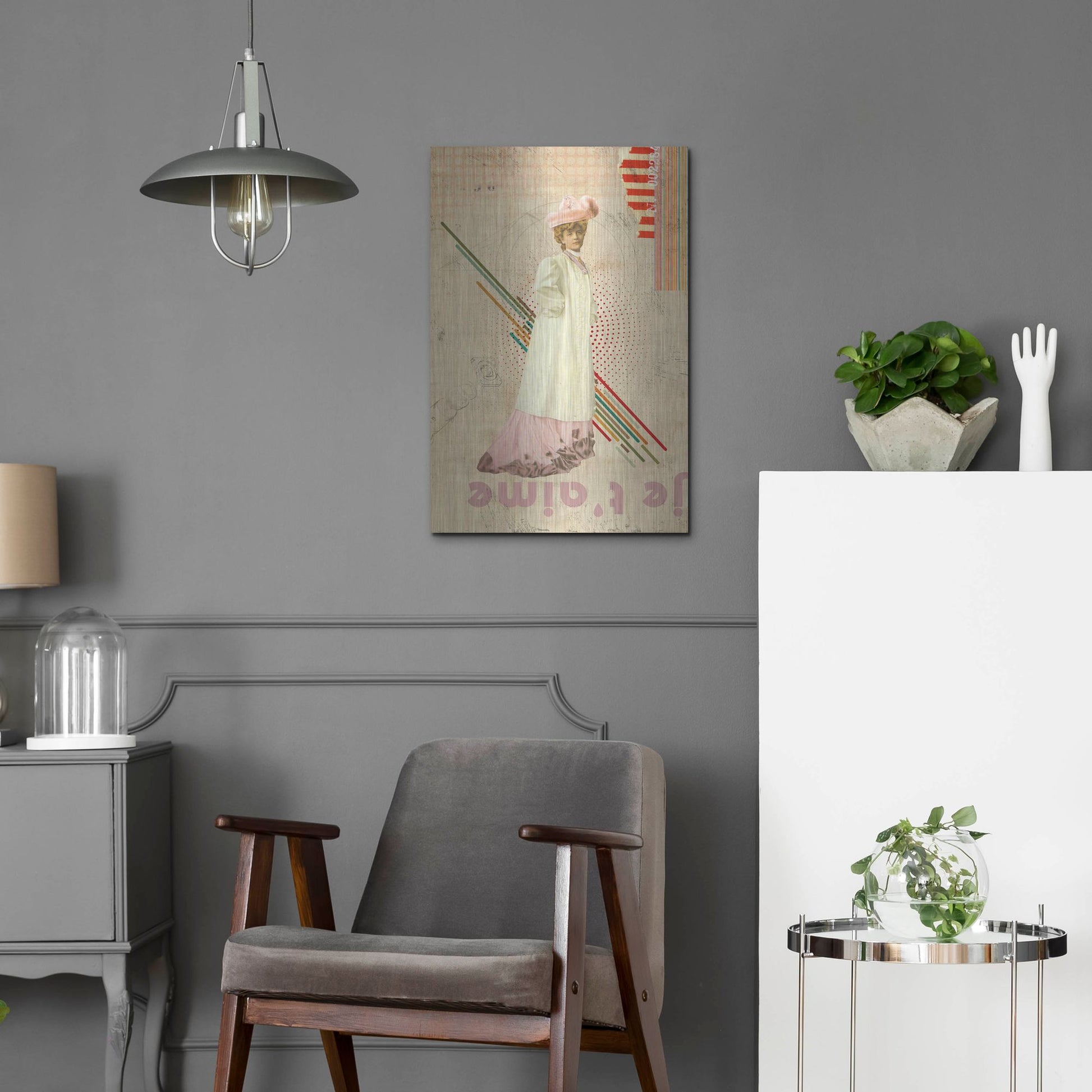 Luxe Metal Art 'Je T'aime' by Elo Marc, Metal Wall Art,16x24