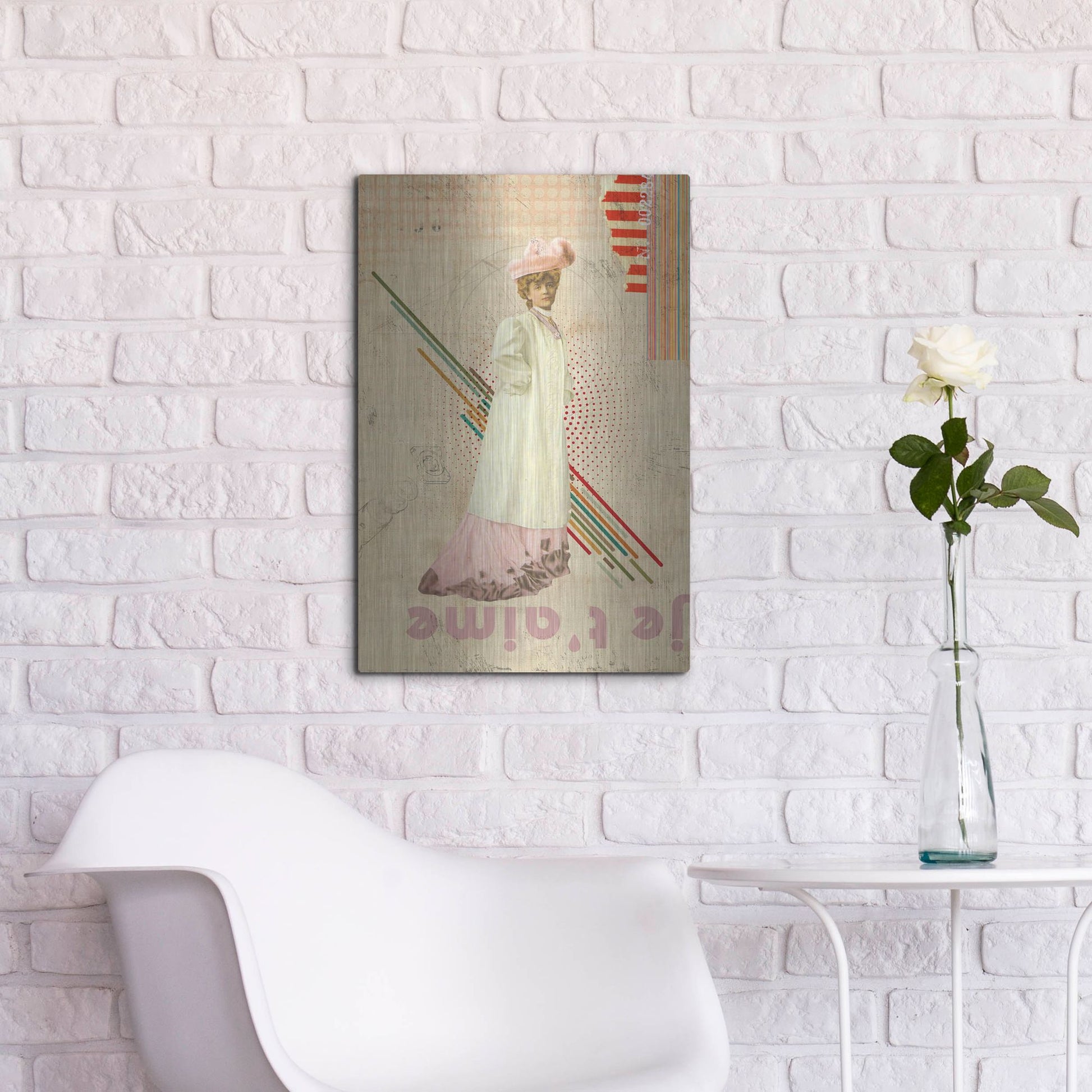Luxe Metal Art 'Je T'aime' by Elo Marc, Metal Wall Art,16x24