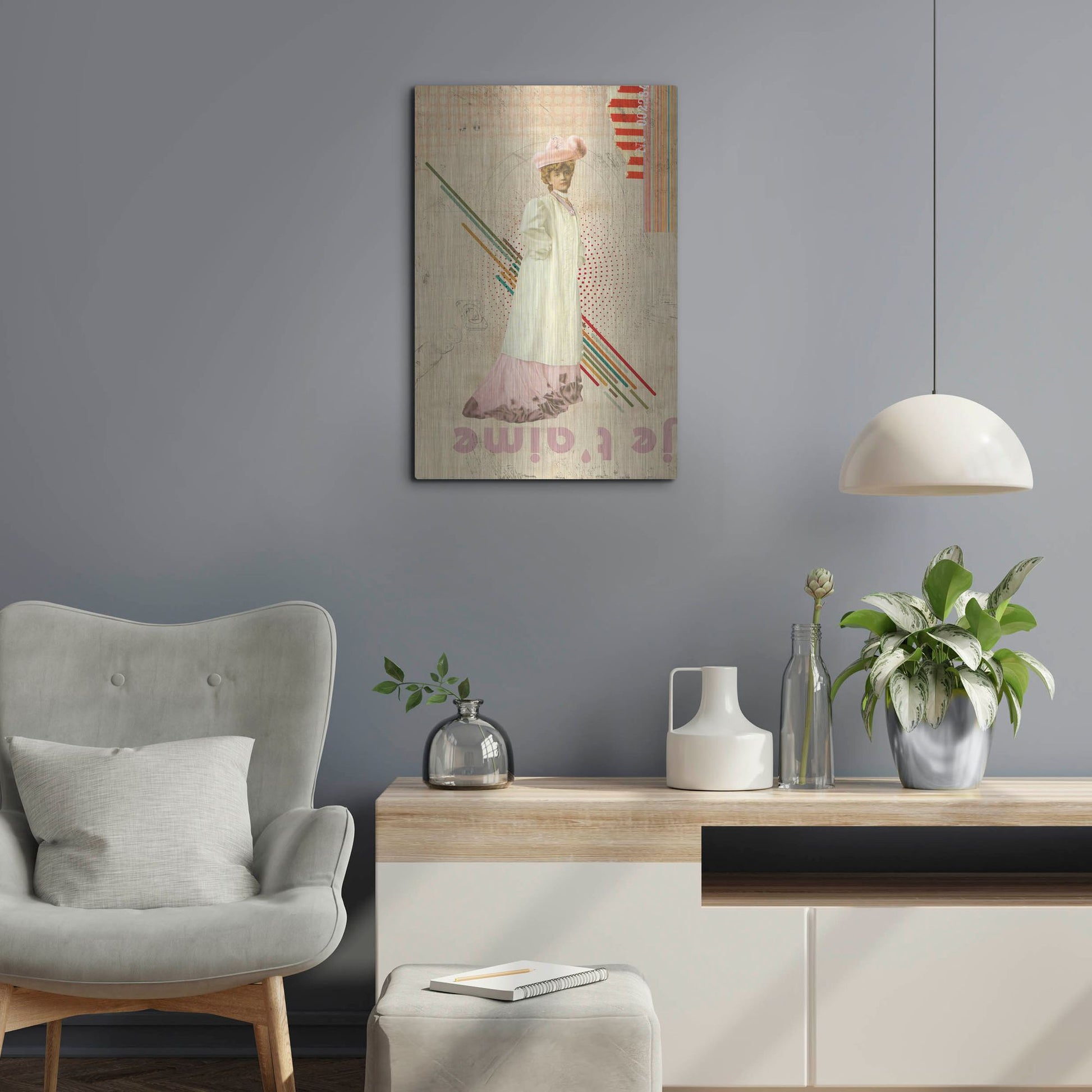 Luxe Metal Art 'Je T'aime' by Elo Marc, Metal Wall Art,16x24