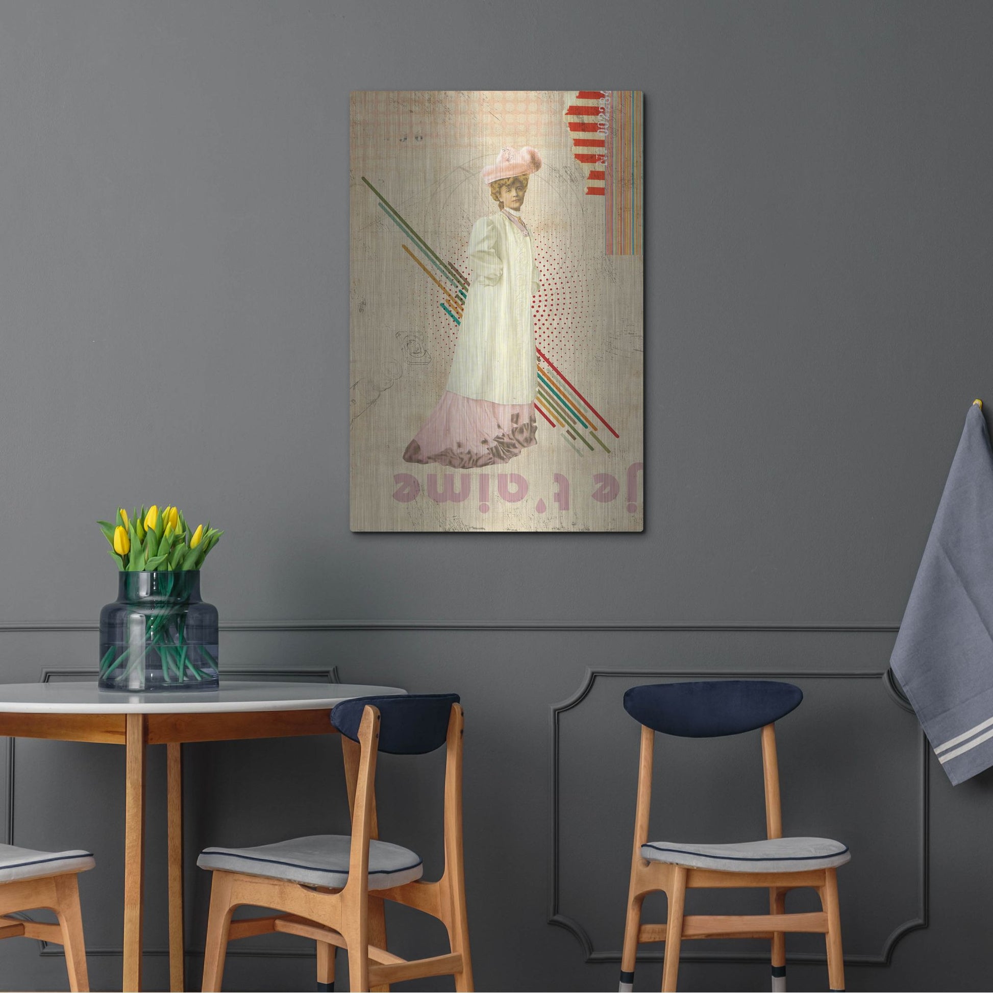 Luxe Metal Art 'Je T'aime' by Elo Marc, Metal Wall Art,24x36