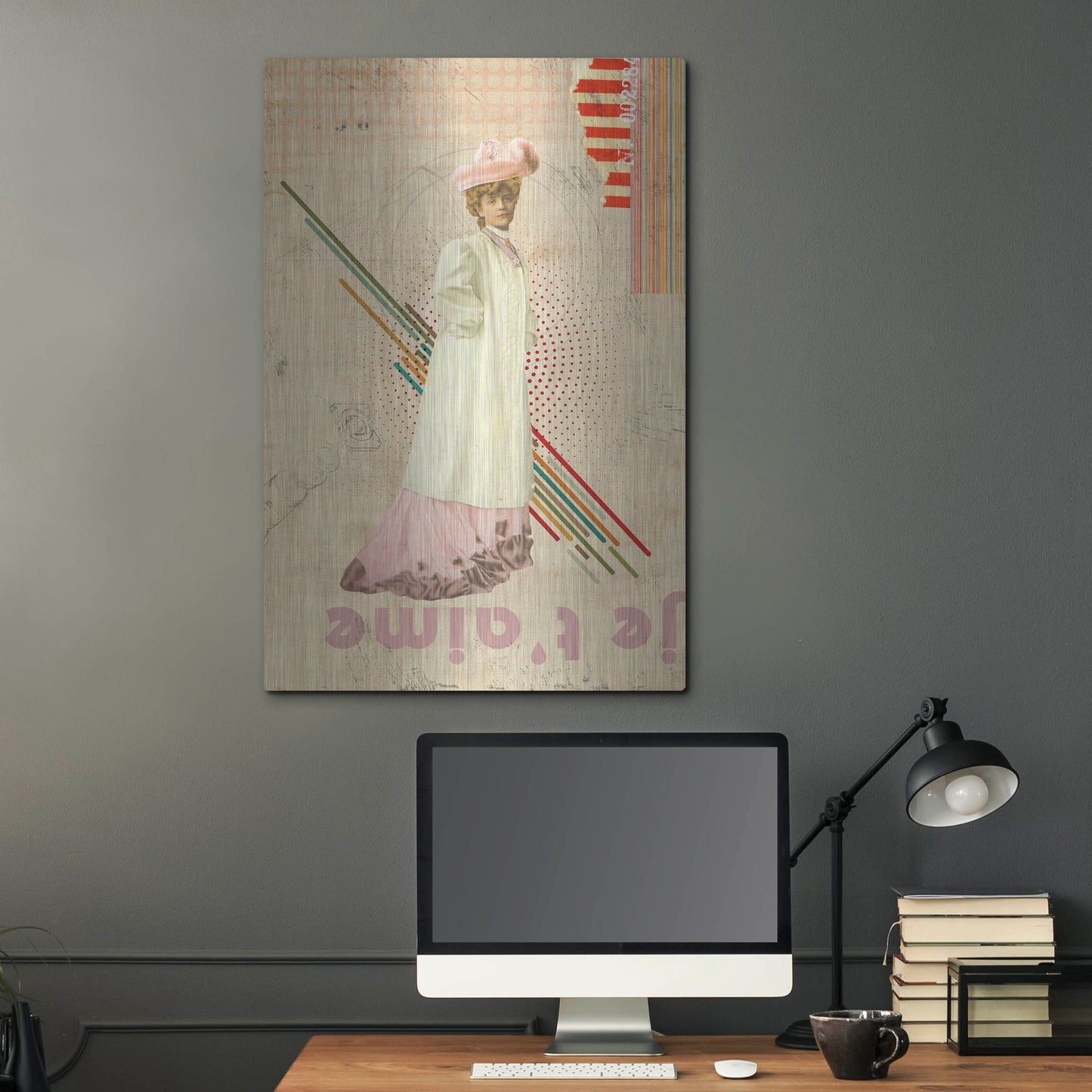 Luxe Metal Art 'Je T'aime' by Elo Marc, Metal Wall Art,24x36
