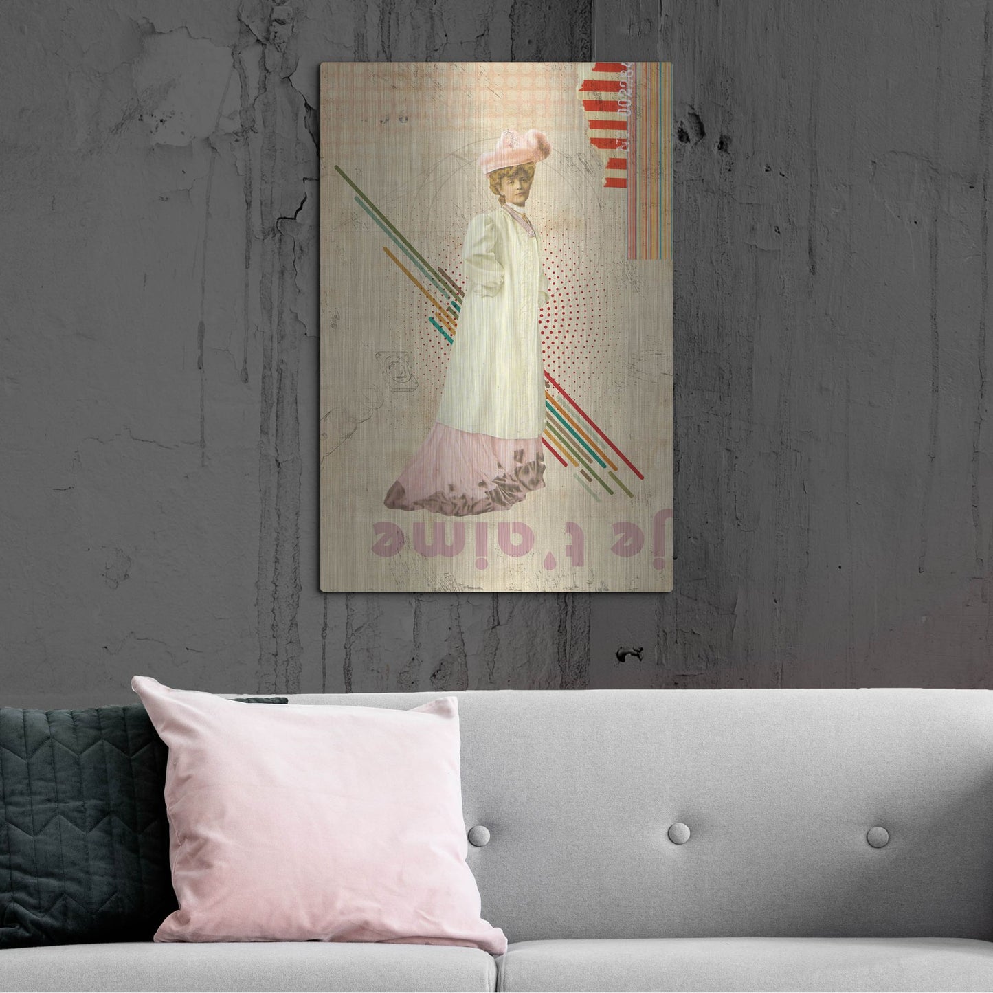 Luxe Metal Art 'Je T'aime' by Elo Marc, Metal Wall Art,24x36