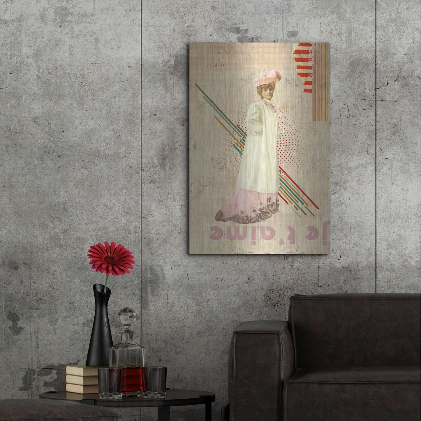 Luxe Metal Art 'Je T'aime' by Elo Marc, Metal Wall Art,24x36