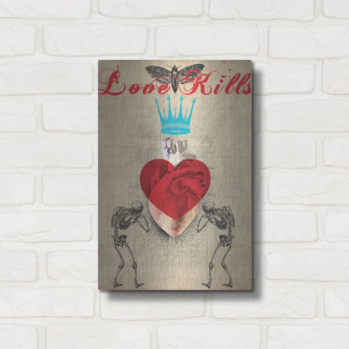 Luxe Metal Art 'Love Kills' by Elo Marc, Metal Wall Art,12x16