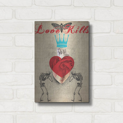 Luxe Metal Art 'Love Kills' by Elo Marc, Metal Wall Art,12x16