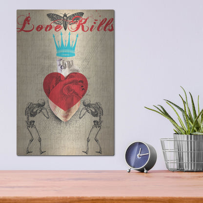 Luxe Metal Art 'Love Kills' by Elo Marc, Metal Wall Art,12x16