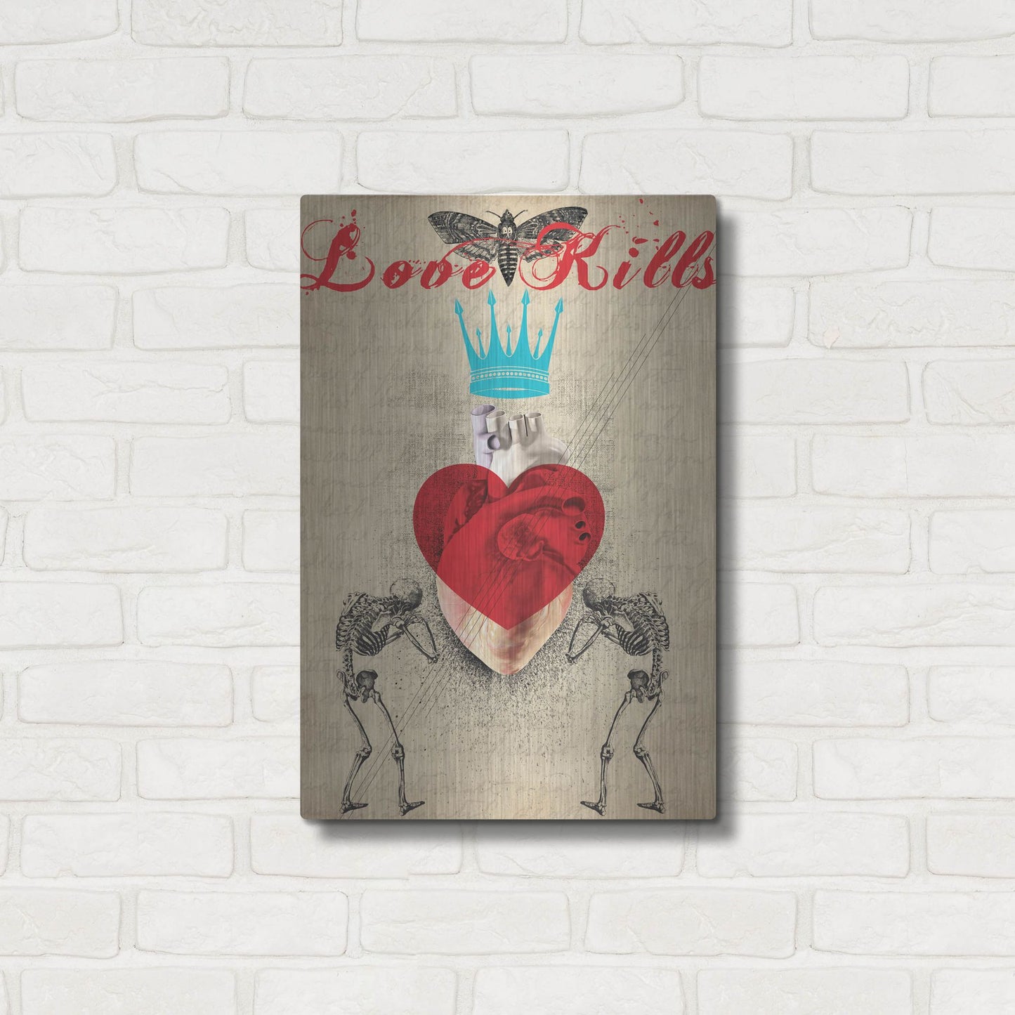 Luxe Metal Art 'Love Kills' by Elo Marc, Metal Wall Art,16x24