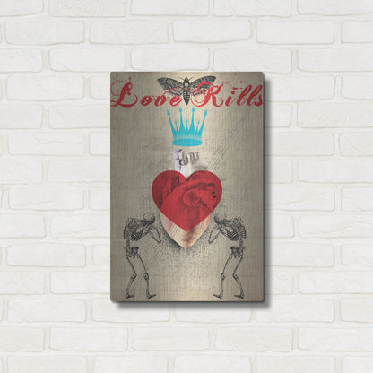 Luxe Metal Art 'Love Kills' by Elo Marc, Metal Wall Art,16x24