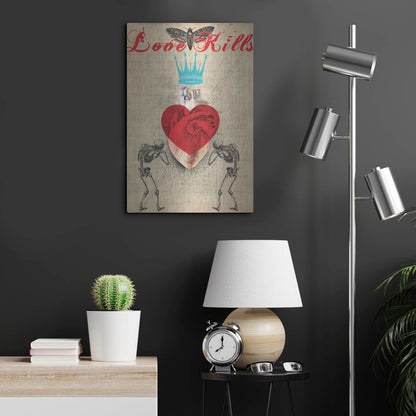Luxe Metal Art 'Love Kills' by Elo Marc, Metal Wall Art,16x24