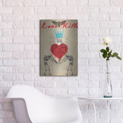 Luxe Metal Art 'Love Kills' by Elo Marc, Metal Wall Art,16x24