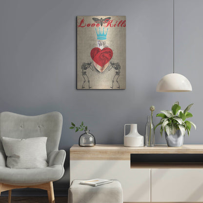 Luxe Metal Art 'Love Kills' by Elo Marc, Metal Wall Art,16x24