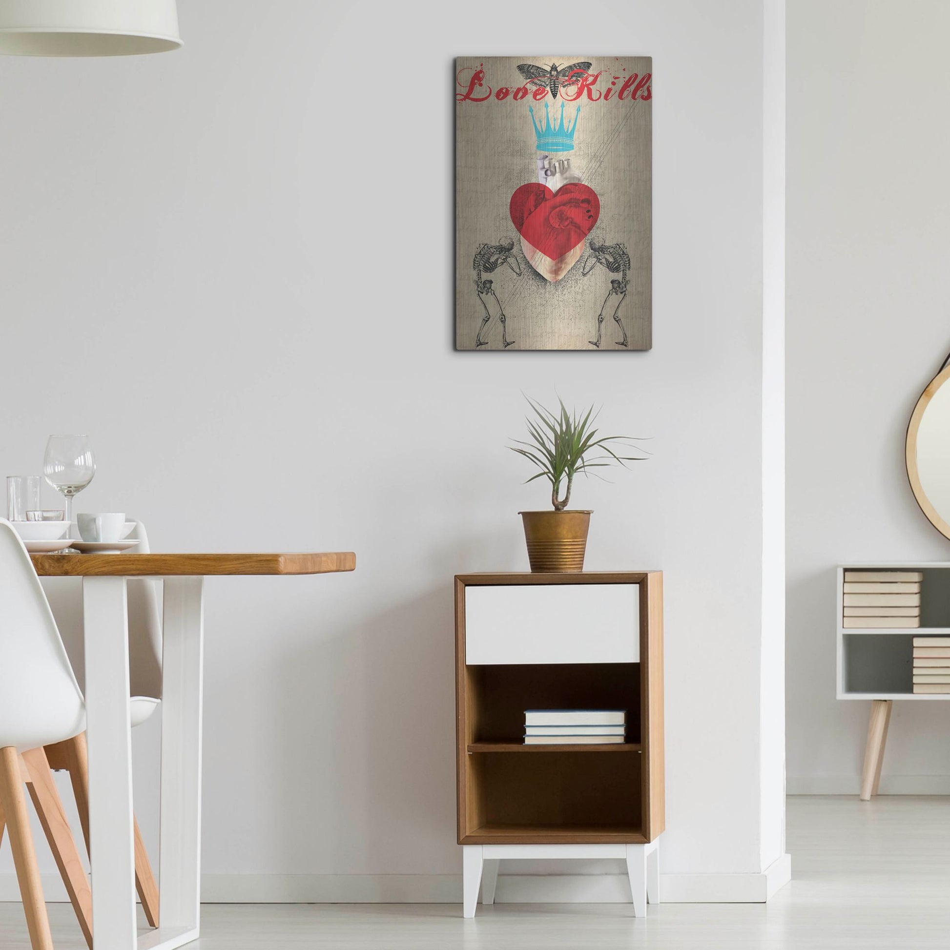 Luxe Metal Art 'Love Kills' by Elo Marc, Metal Wall Art,16x24