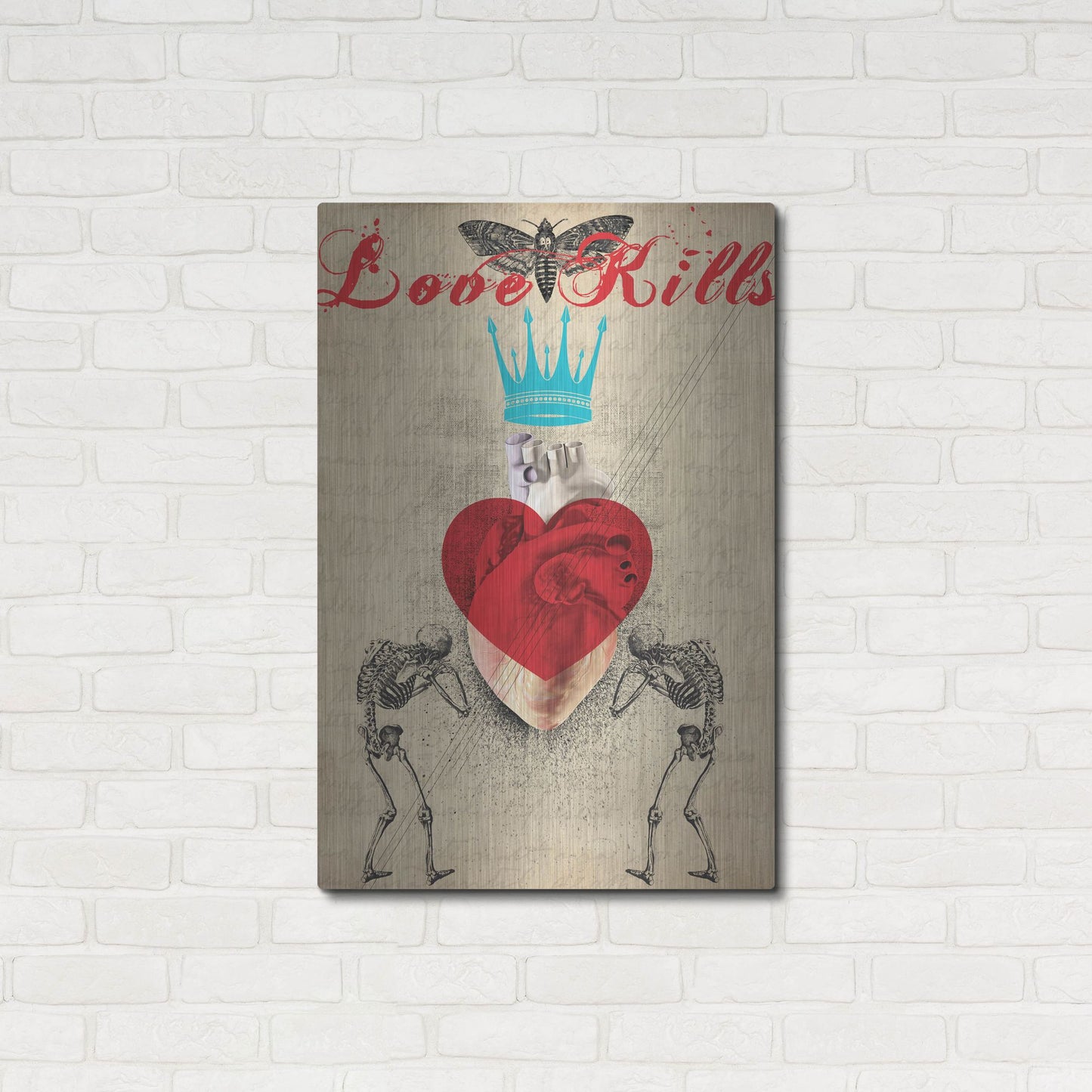 Luxe Metal Art 'Love Kills' by Elo Marc, Metal Wall Art,24x36