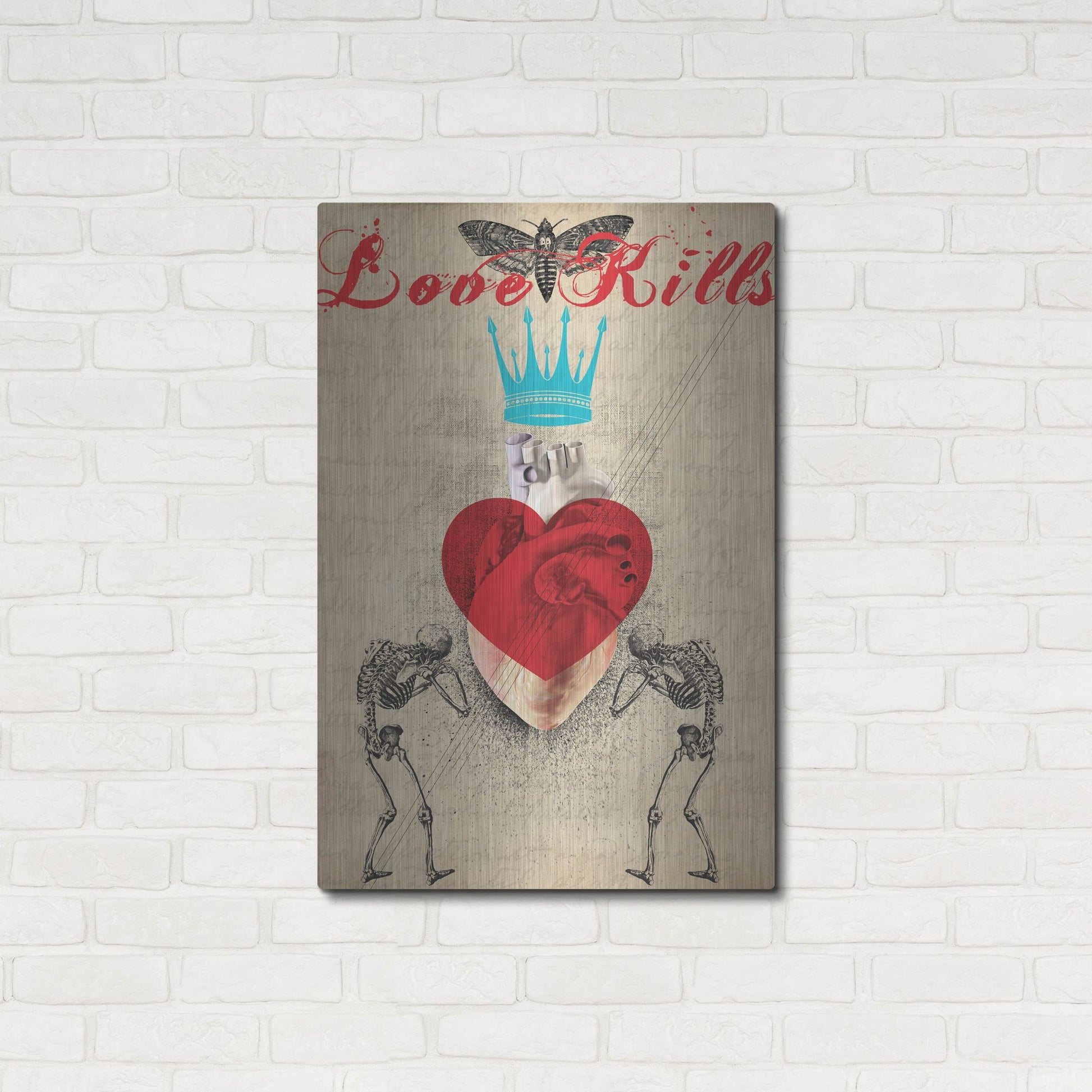 Luxe Metal Art 'Love Kills' by Elo Marc, Metal Wall Art,24x36