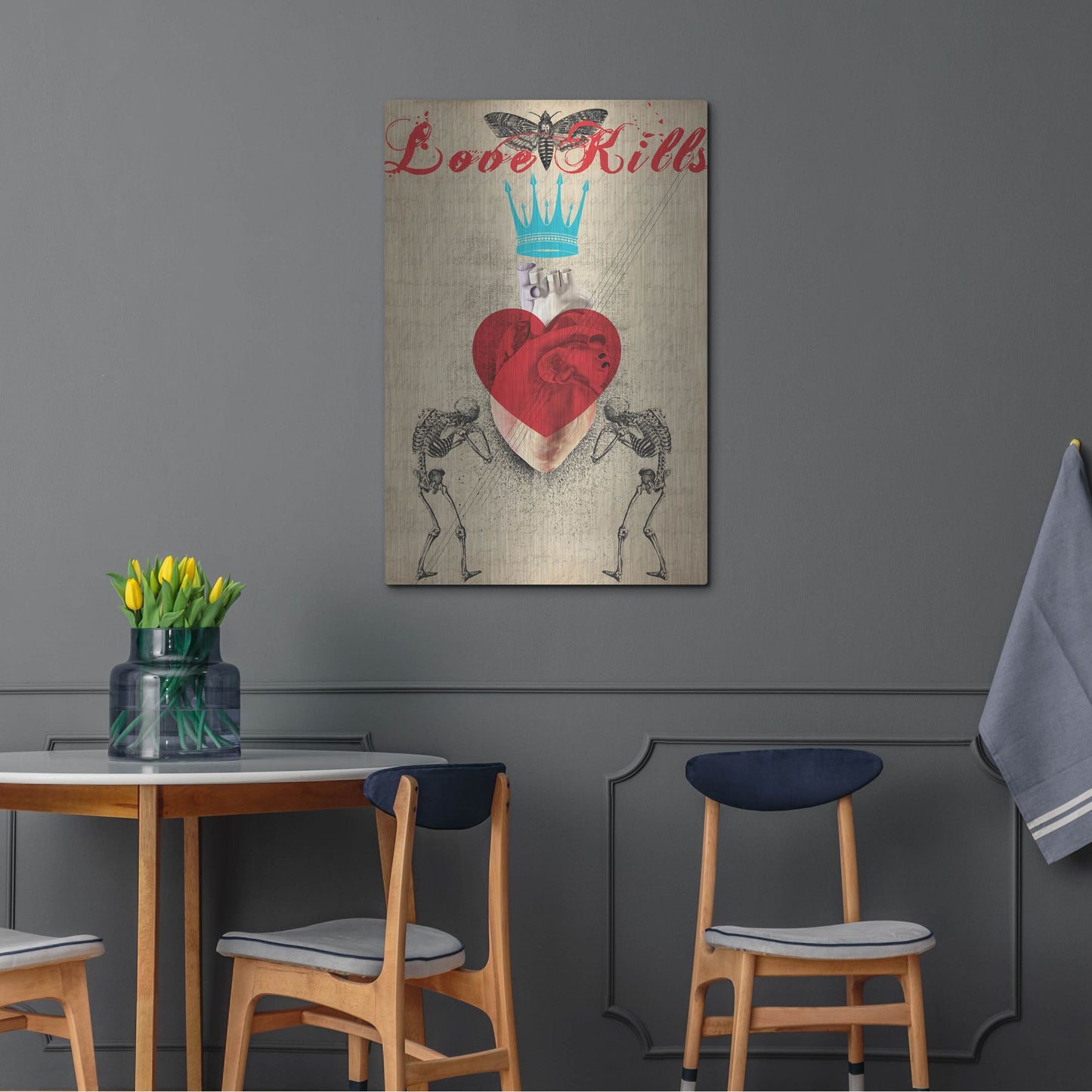 Luxe Metal Art 'Love Kills' by Elo Marc, Metal Wall Art,24x36
