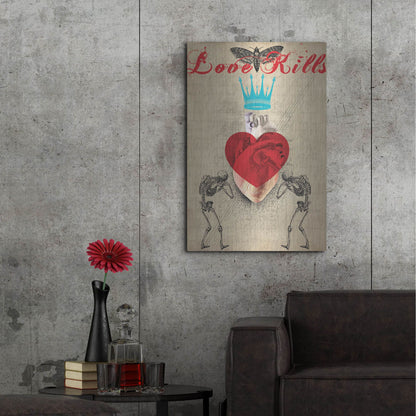 Luxe Metal Art 'Love Kills' by Elo Marc, Metal Wall Art,24x36