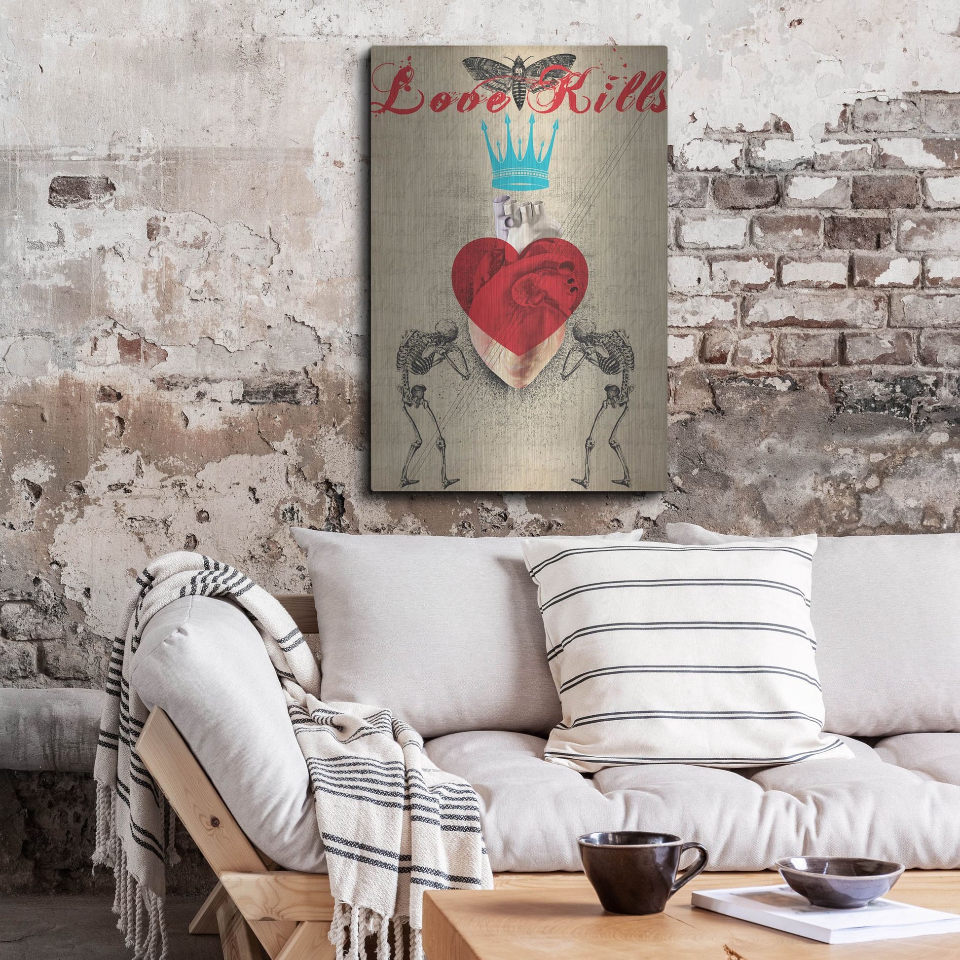 Luxe Metal Art 'Love Kills' by Elo Marc, Metal Wall Art,24x36