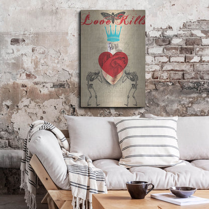 Luxe Metal Art 'Love Kills' by Elo Marc, Metal Wall Art,24x36