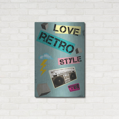 Luxe Metal Art 'Love Retro Style' by Elo Marc, Metal Wall Art,24x36