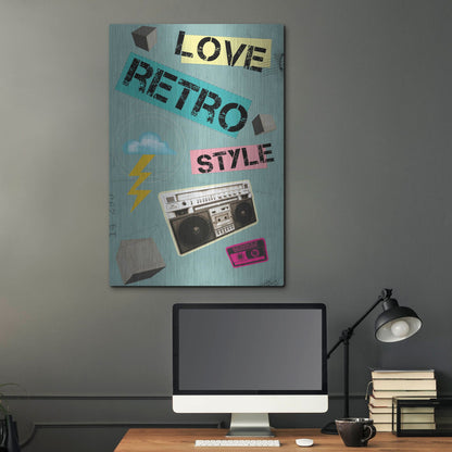 Luxe Metal Art 'Love Retro Style' by Elo Marc, Metal Wall Art,24x36
