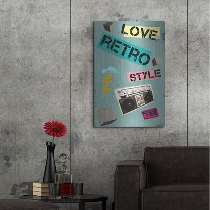 Luxe Metal Art 'Love Retro Style' by Elo Marc, Metal Wall Art,24x36