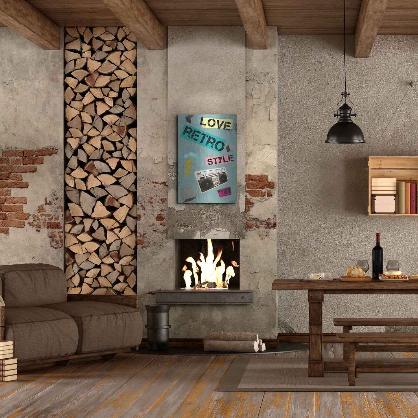 Luxe Metal Art 'Love Retro Style' by Elo Marc, Metal Wall Art,24x36